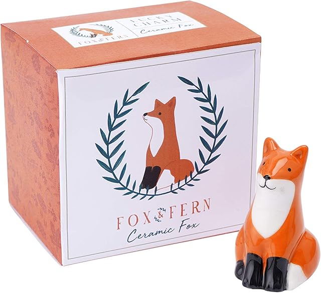 Ceramic Mini Lucky Charm Painted Ornament Fox | Comes Gift Boxed | From CGB Giftware's Fox and Fern's Range | GB05445