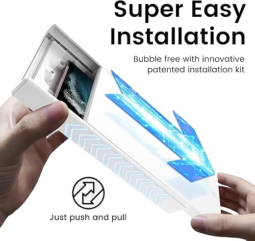 Miniatura 2 de MOHAVE Paquete de 2 protectores de pantalla para Samsung Galaxy S22 Ultra 5G de 68 pulgadas película transparente HD material híbrido 7H 100