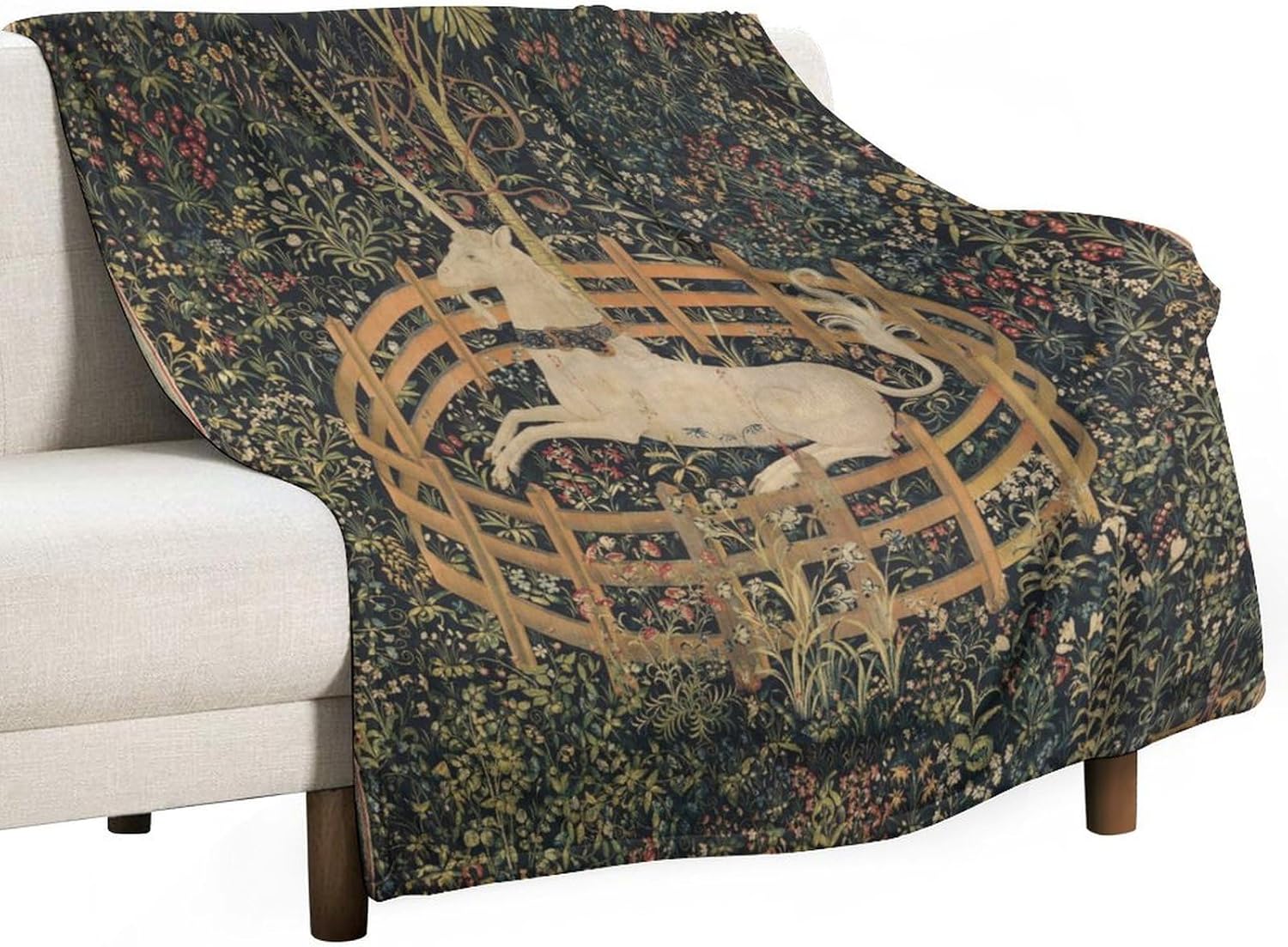 Throw Blanket - Super Soft Family Flannel Throw The Unicorn in Captivity Blankets for Bedroom Livingroom Sofa Bed Car 70"x80"