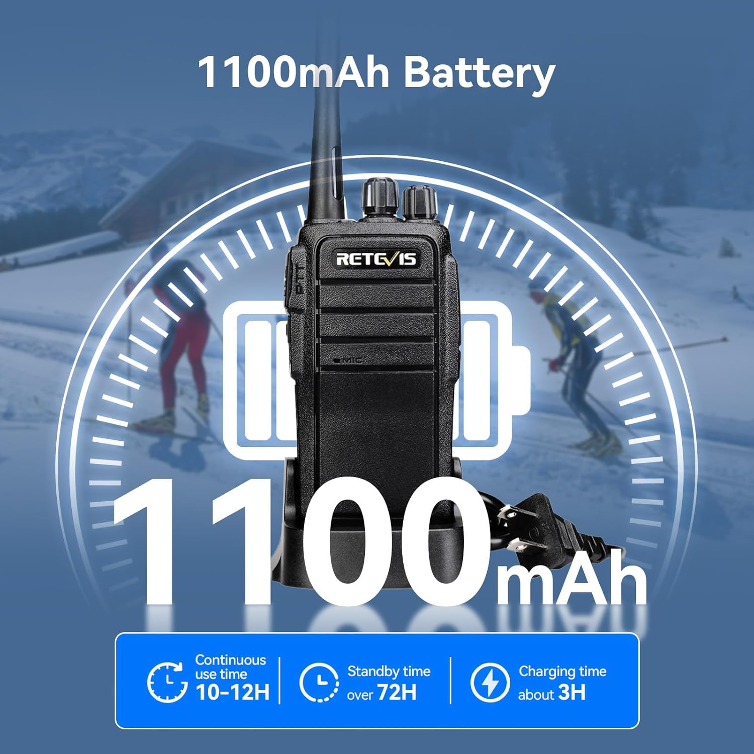 Retevis RT21 Walkie Talkies with Earpiece and Mic Set, Adults Long Range 2 Way Radios, Portable FRS Two-Way Radios(2 Pack)