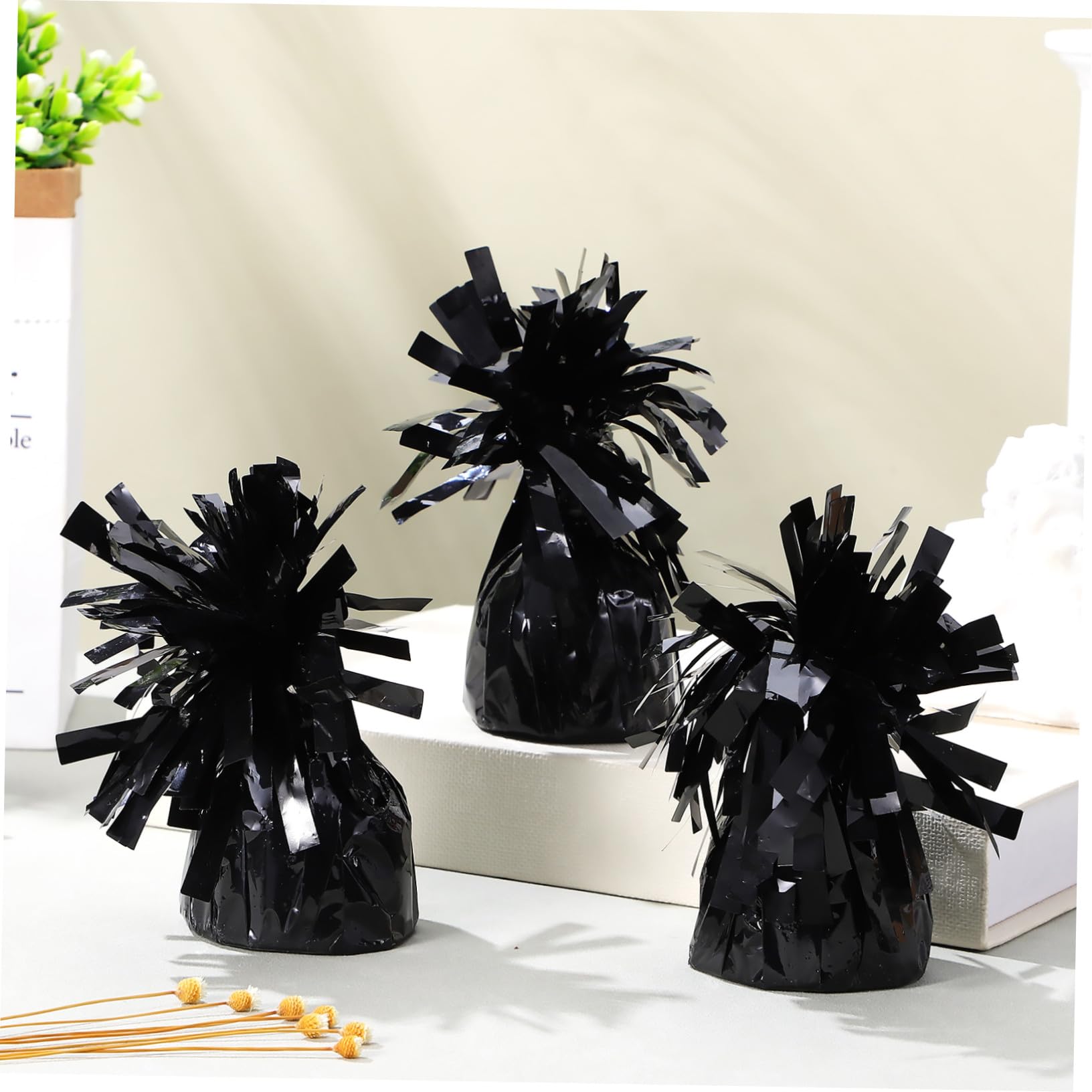 DOITOOL 8 Stück Teiliges Ballongewicht- Schwarze Wiederverwendbar Robust Vielseitig für Hochzeit Geburtstag Partydekoration Stabilisiert Helium Luftballons Einfache Anwendung ohne Werkzeug