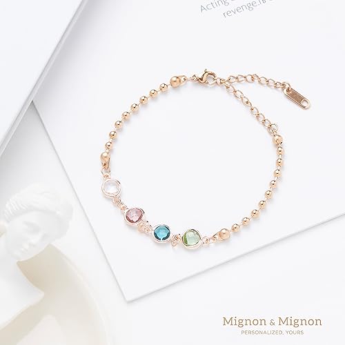 Miniatura 4 de Custom Birthstone Bracelet for Women, Personalized Beaded Chain Jewelry, Birthday, Gift for Friends, Adjustable Bracelet with Birth Month Stones –