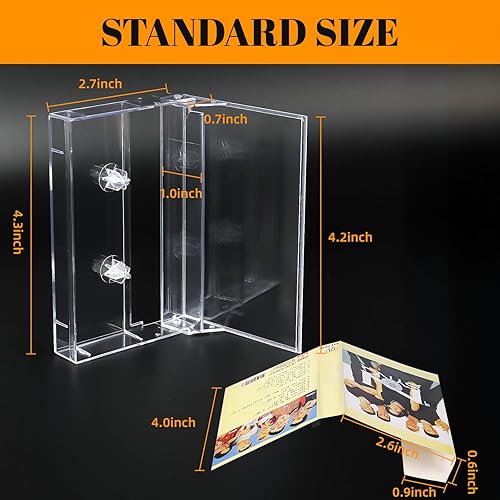 Miniatura 2 de Paquete de 10 cajas de almacenamiento y soporte de cinta de casete  Organizador de casetes de audio de plástico transparente con protección