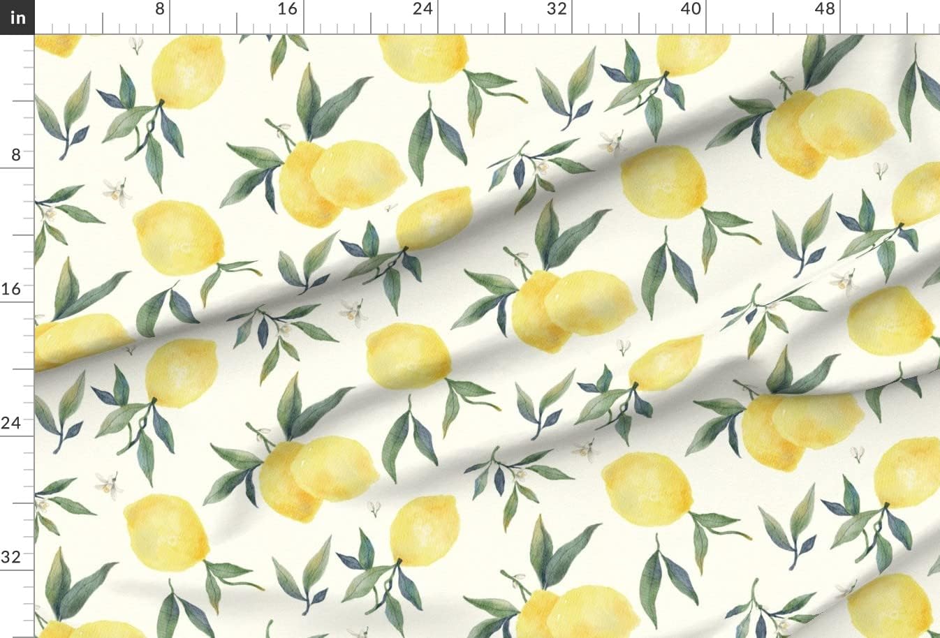 Spoonflower Fabric - Lemonade Lemons Summer Leaves Nature Fruit Citrus Beige Printed on Upholstery Velvet Fabric Fat Quarter - Upholstery Home Decor Bottomweight Apparel