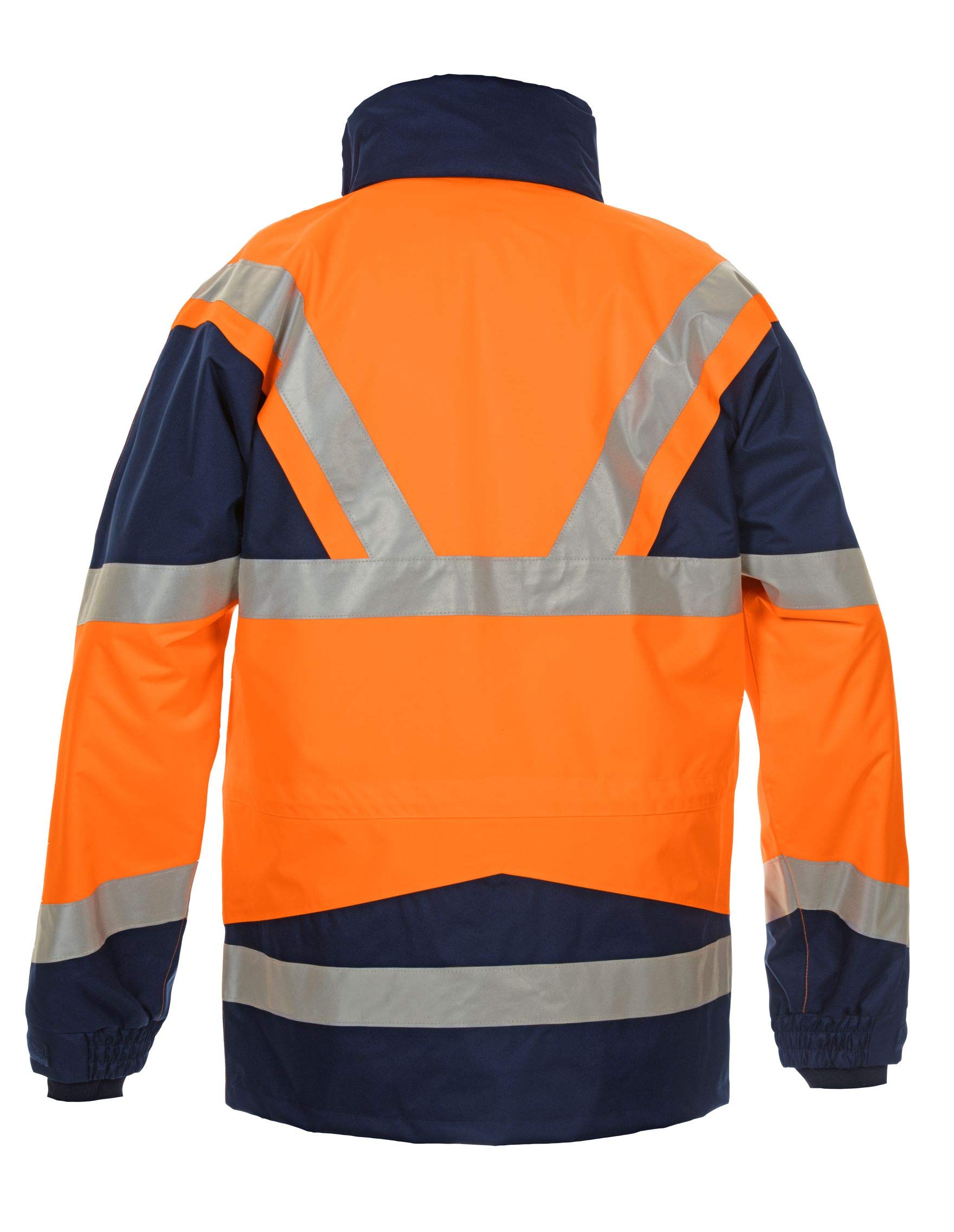 052035O Pluto Parka chamarra exterior, 100% poliéster, tamaño mediano, naranja/azul marino