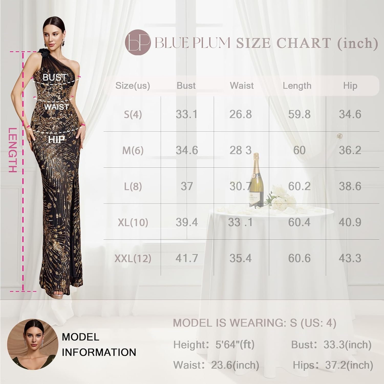 Formal Wedding Guest Dress for Women, One-Shoulder Mesh Flower Sequin Cocktail Dress with High Split and Sexy Design - Image 7