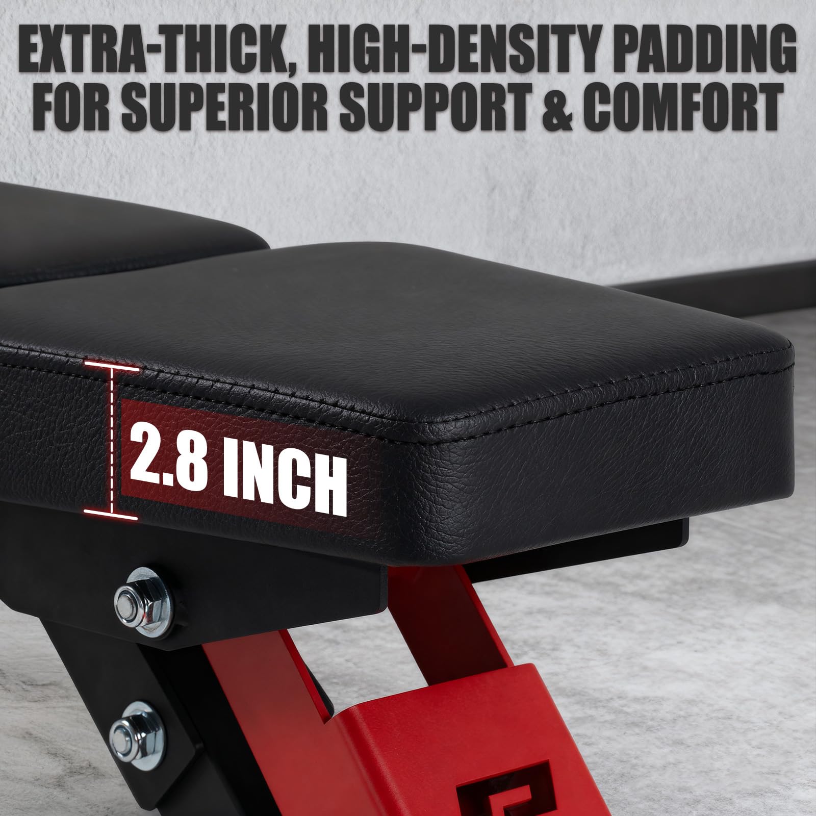 3-Section Adjustable Weight Bench for Home Gym, 1600LB Capacity | Incline Decline Flat, 10 Backrest & 5 Headrest Positions, Full Body Strength Training with 14GA Steel Frame