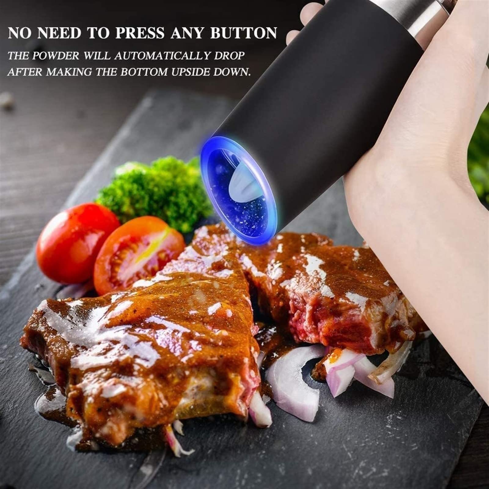 XMING Grinder Pepe in Acciaio Inox Cucina Cucina Nero Pepe Pepe Pepe Pepe Elettrico Fresco Pepe macinato macina Sale