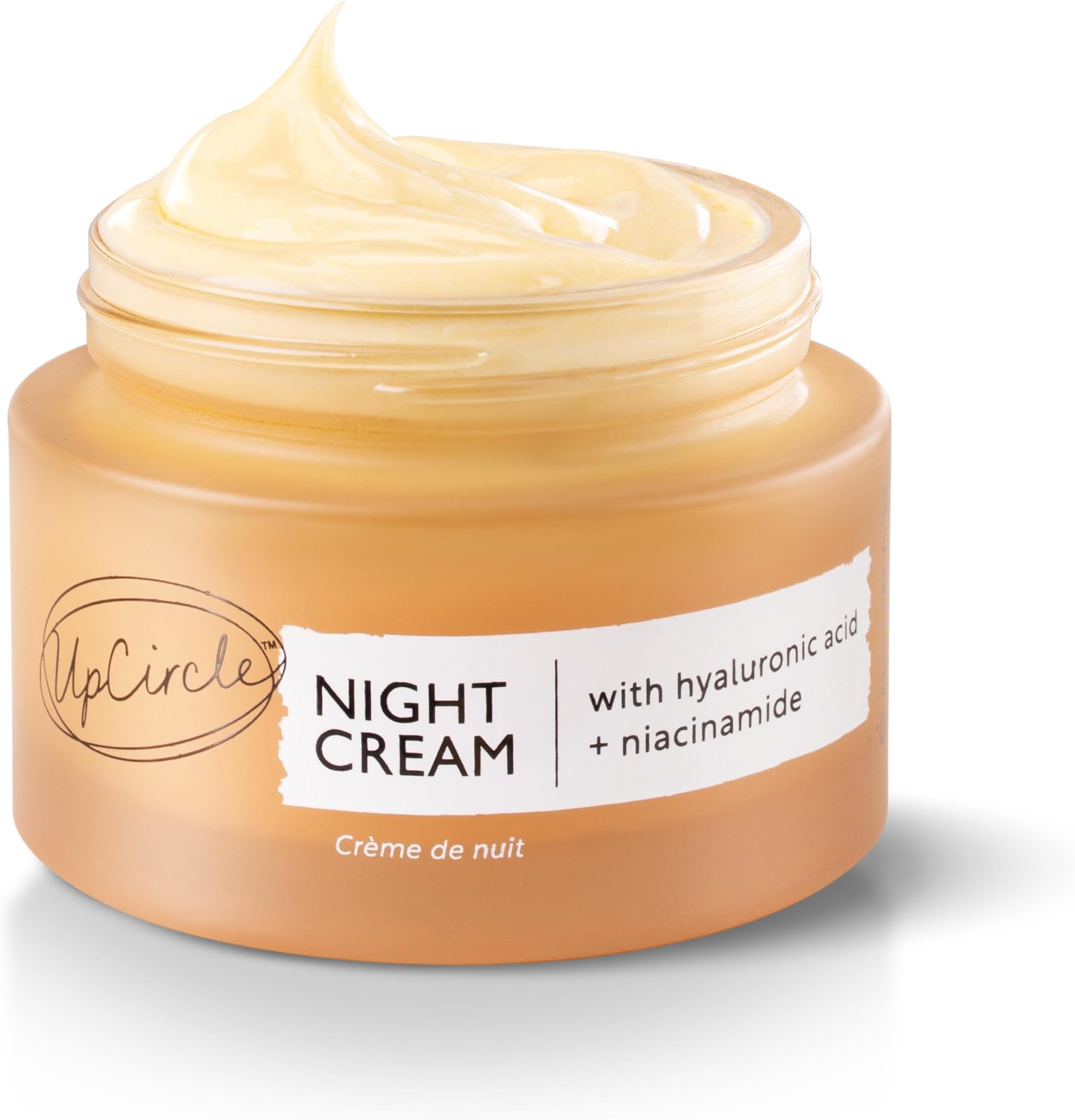 UPCIRCLE Night Cream with Hyaluronic Acid + Niacinamide 1.85oz - Nourishing and Unscented for Sensitive Skin with Anti-Ageing Properties - Vegan + Cruelty-Free