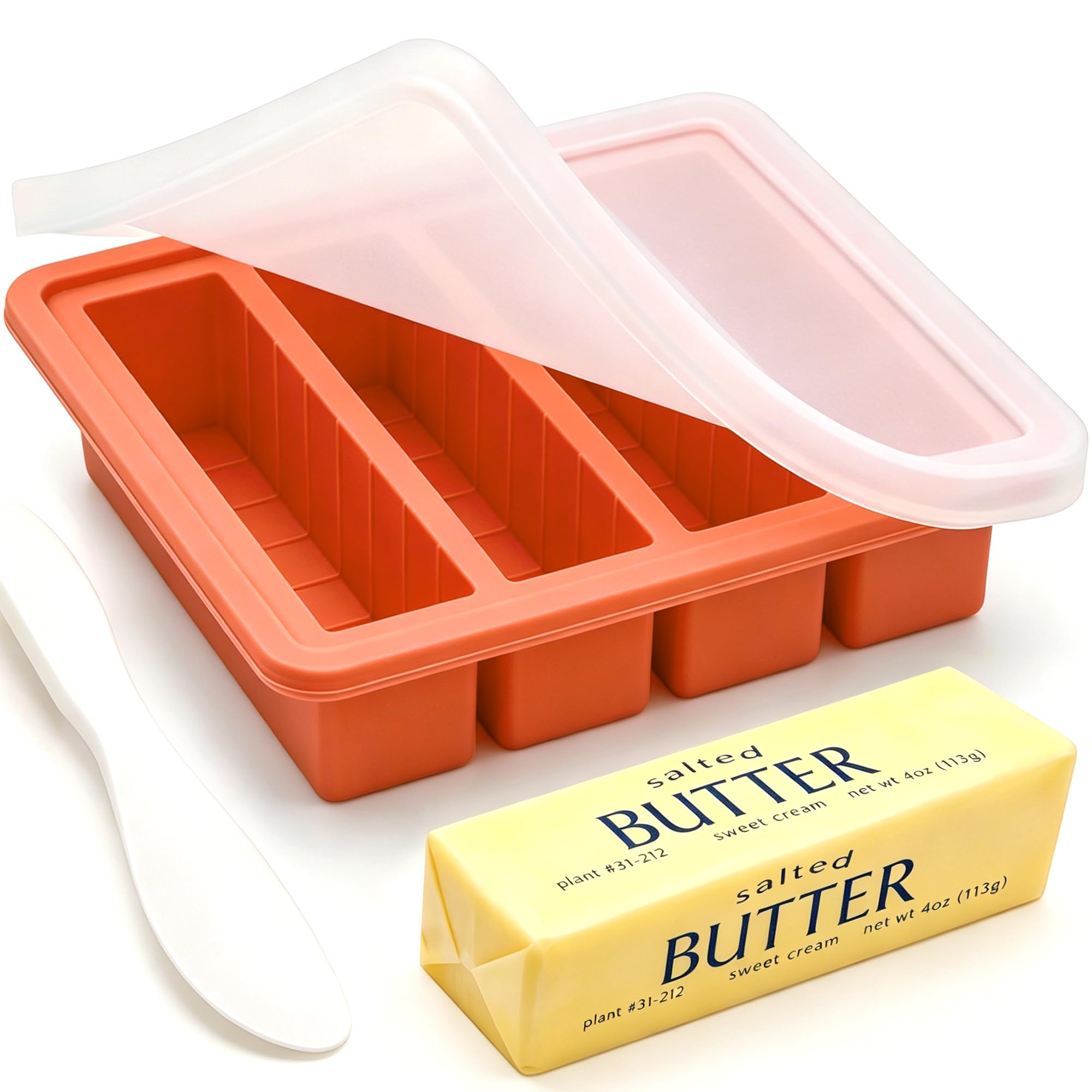 CAKETIME Silicone Butter Mold with Stainless Steel Frame &amp; Spatula