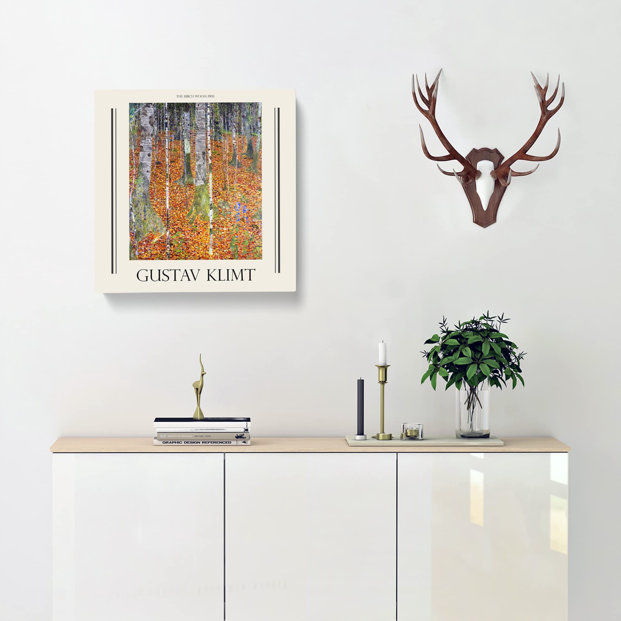 Birch Forest By Gustav Klimt Canvas Print, Mixed, 35L x 35W cm - Image 2