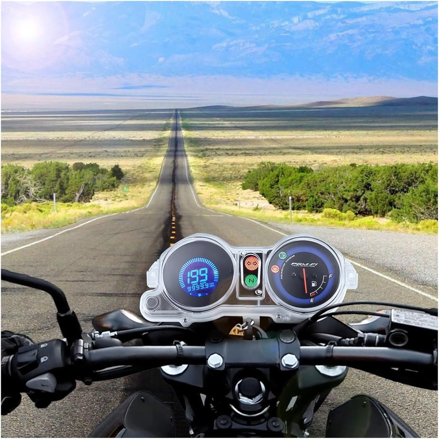 Speedometer Gauge Multi-Functions Motorcycle Tachometer Digital Dashboard Moto LED RPM Speedometer Mileage Meters for Titan 150 Universal