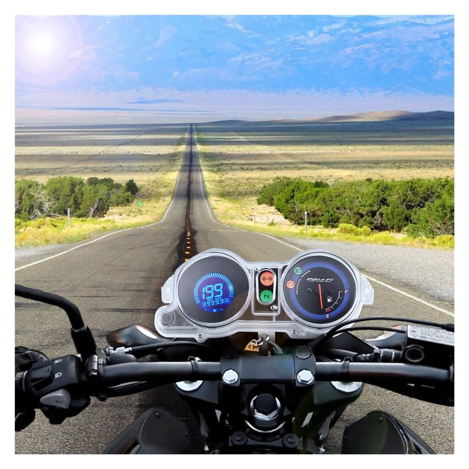 Contachilometri Contagiri Per Moto Multifunzione Digitale Cruscotto Moto LED Contagiri Contachilometri Contachilometri Per TITAN 150 Universale