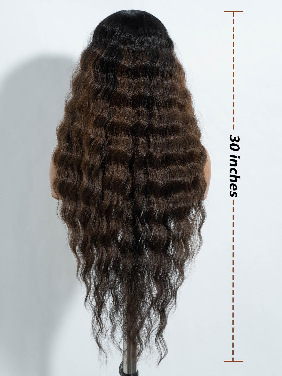 Joedir Lace Front Wig Long Wavy Wigs for Women 30 Inches Deep Part Cury Wave Wig Natural Looking Synthetic Heat Resistant Fiber Wig for Daily Party Use Brown - Image 4
