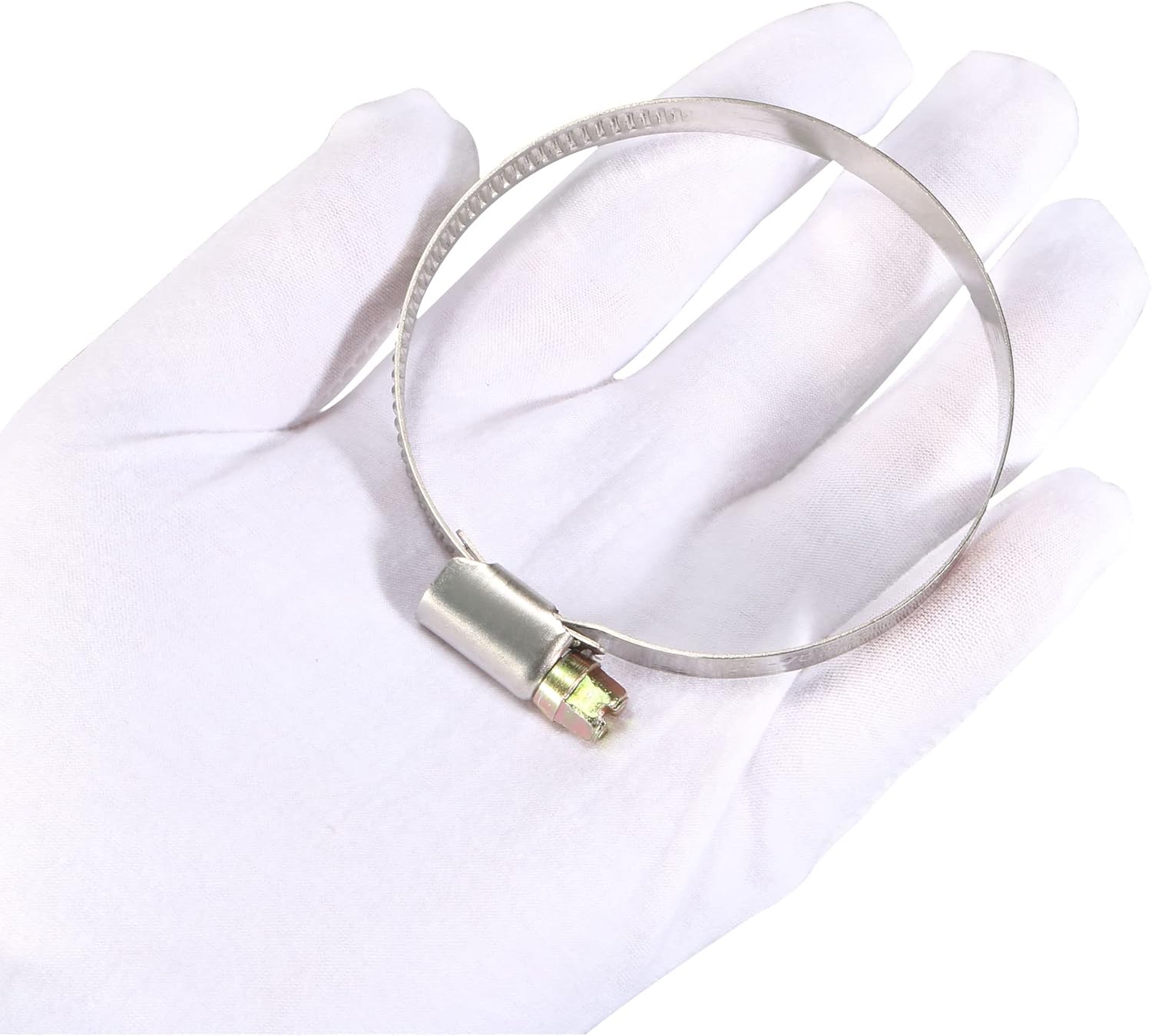 uxcell 10pcs 50-70mm Clamping Range 8mm Width Steel Hose Clamp