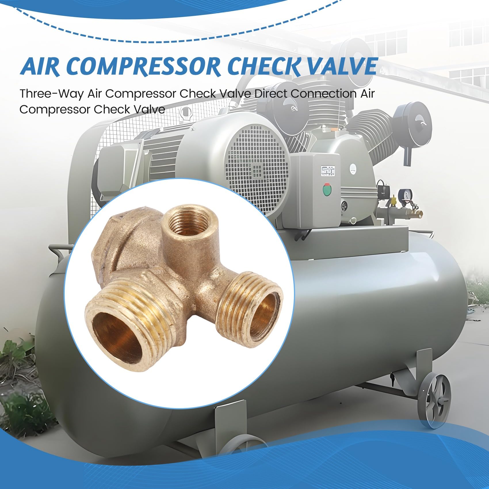 1 Clapet Anti-Retour de Compresseur D'Air à Trois Voies Clapet Anti-Retour de Compresseur D'Air à Connexion Directe, Orifice de Vanne: 20Mm 16Mm 10Mm