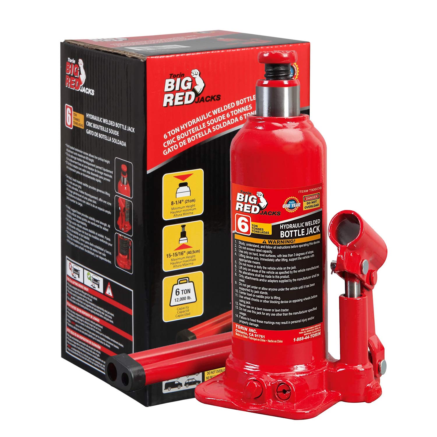 Torin Jack T90603 Hydraulic Bottle Jack (6 Ton)
