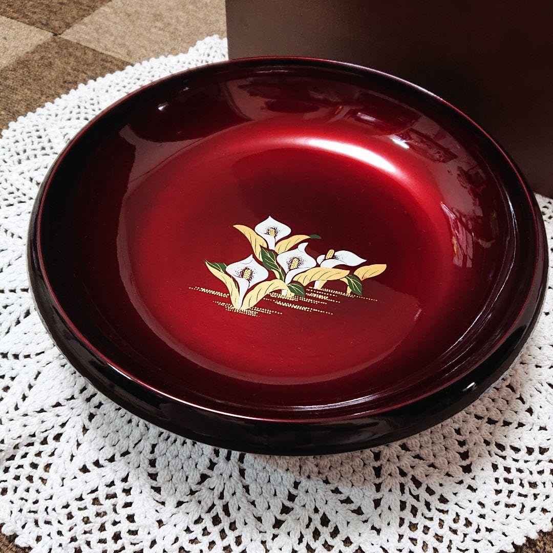 玉虫塗 供物 お祝い赤い漆器の皿型2個セット 超美品 玉虫塗 供物 お祝い赤い漆器の皿型2個セット 超美品 夫婦