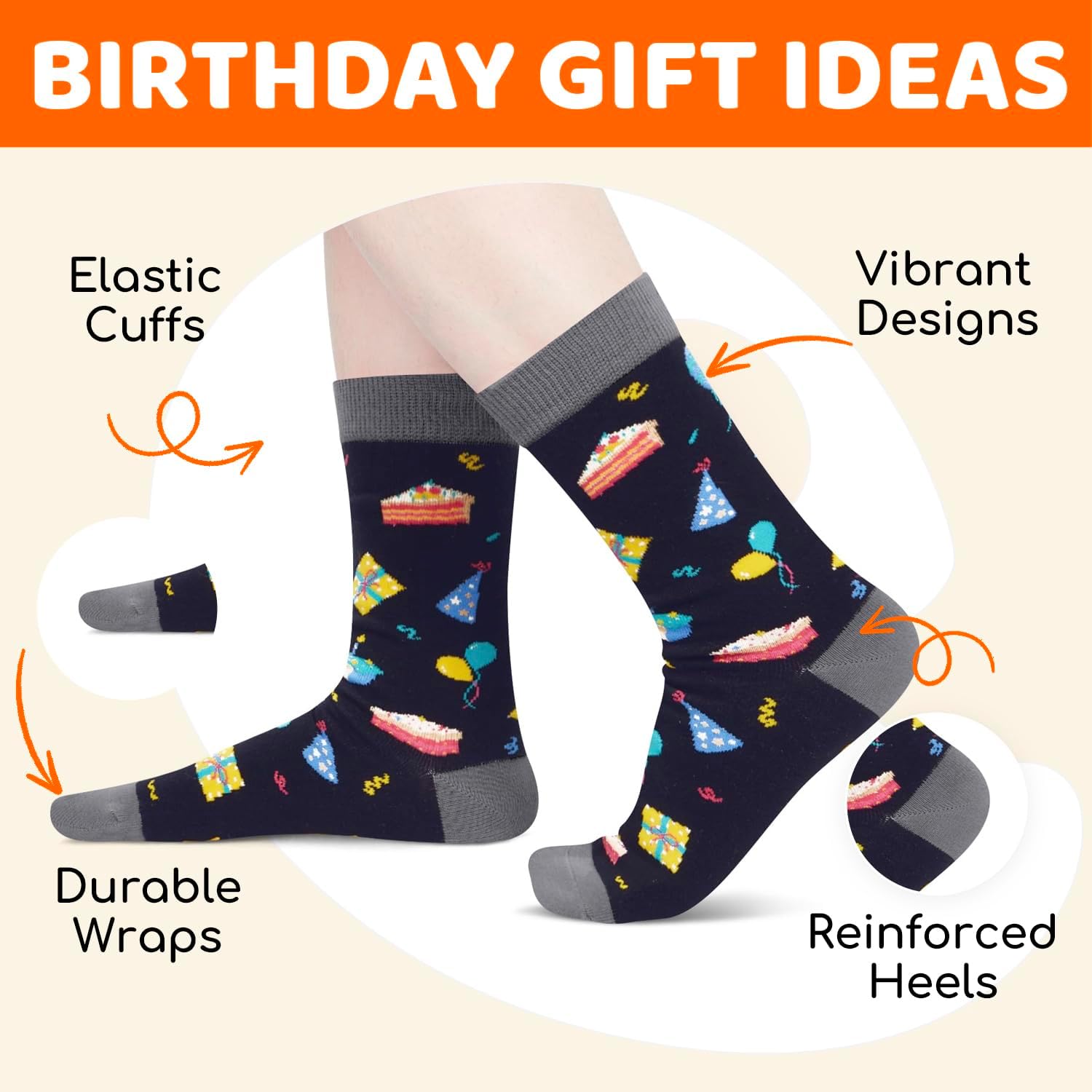HAPPYPOP Birthday Gifts for Women Men - Novelty 20 30 40 60 70 Year Old Socks with Greeting Card - Image 4