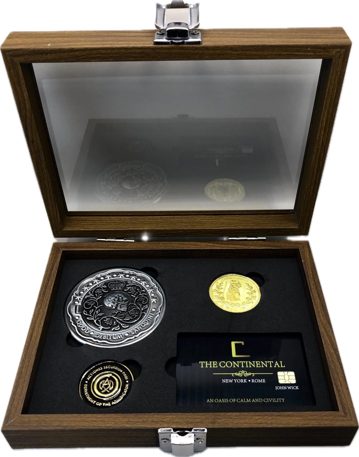 John Wick inspired Collectors gift set containing Silver Print Oath Marker, Continental coin, Adjudicator coin & Continental card