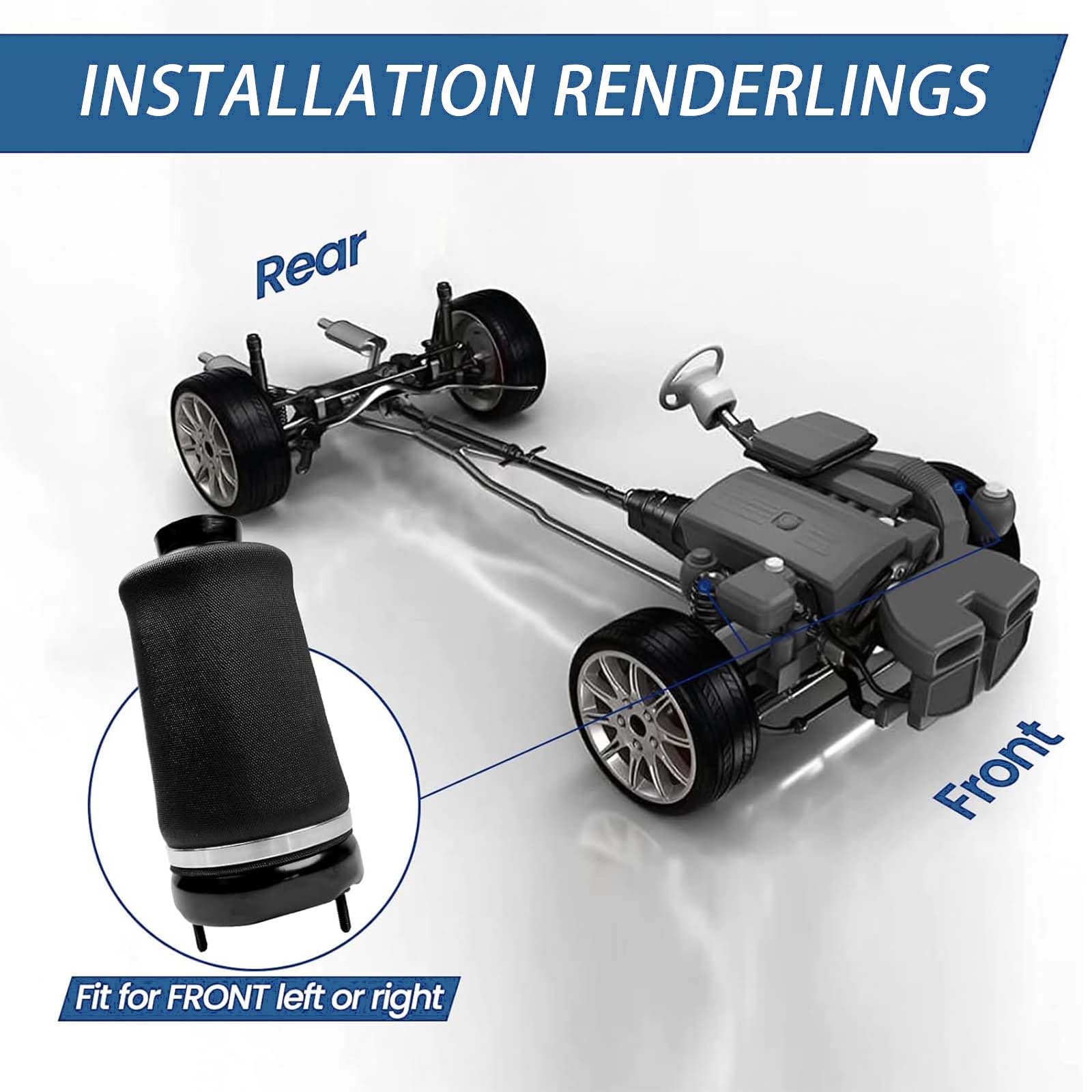 Kit de réparation de ressort pneumatique avant compatible avec classe GL X164 GL 350 450 Classe M W164 ML 300 500 Remplace 1643204313 1643206113