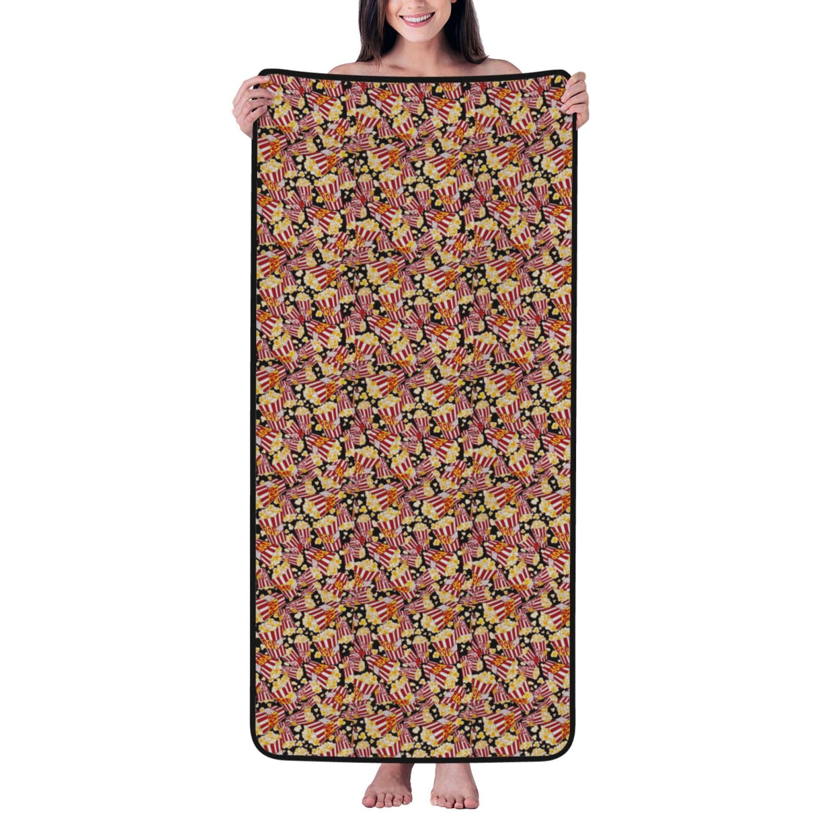 JBJGKHLP Popcorn Print Print Women Men Couples Coral Velvet Bath Towel Ultra-Soft For Home Bathroom Travel