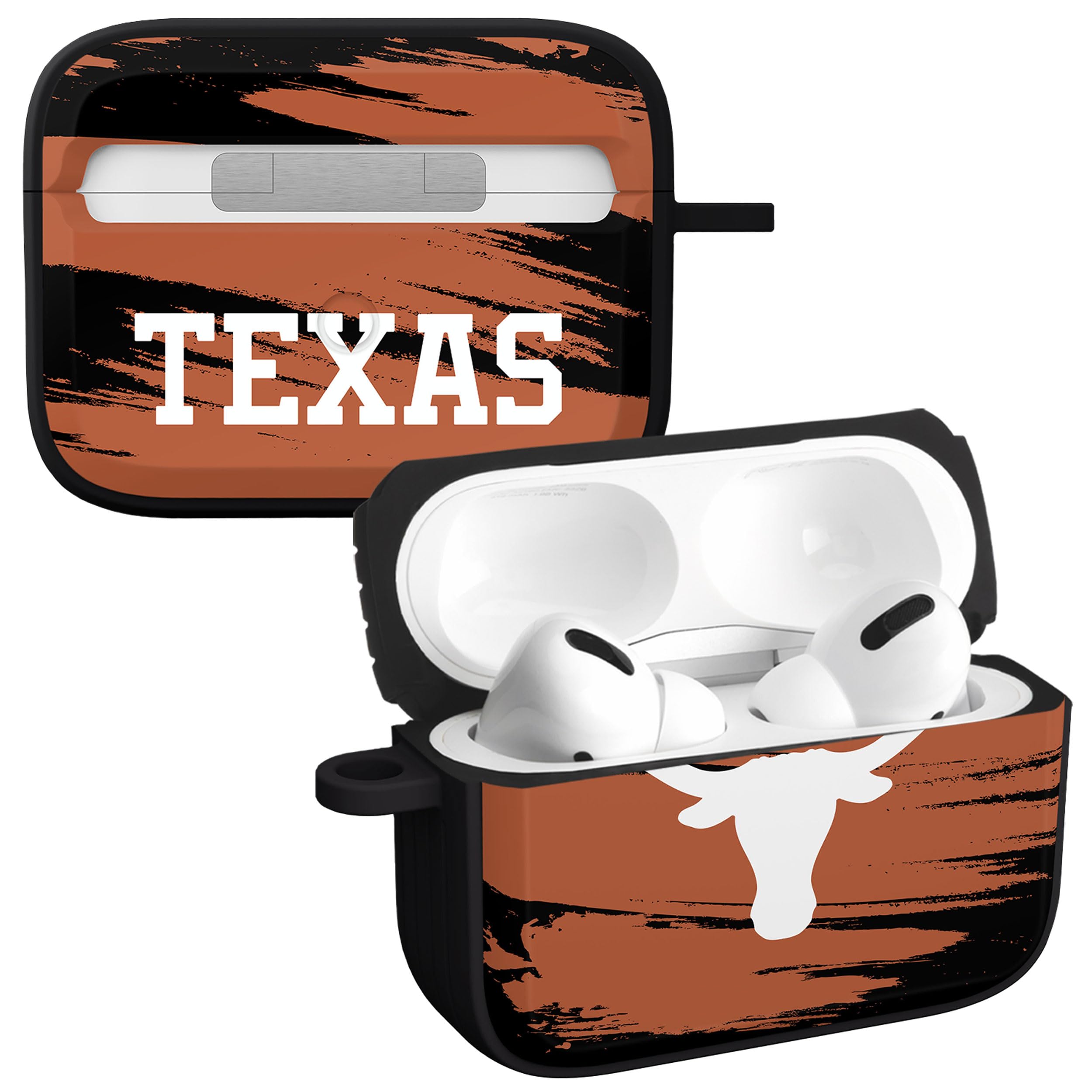Affinity Bands Texas Longhorns HDX Case Cover Compatible with Apple AirPods Pro 1 & 2 (Paint Stripe)