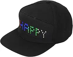 Chapéu de Tela LED de Controle de Aplicativo de Edição de Texto, boné de Algodão Confortável para Bares e Clubes, Tela de Exibição Em Vários Idiomas