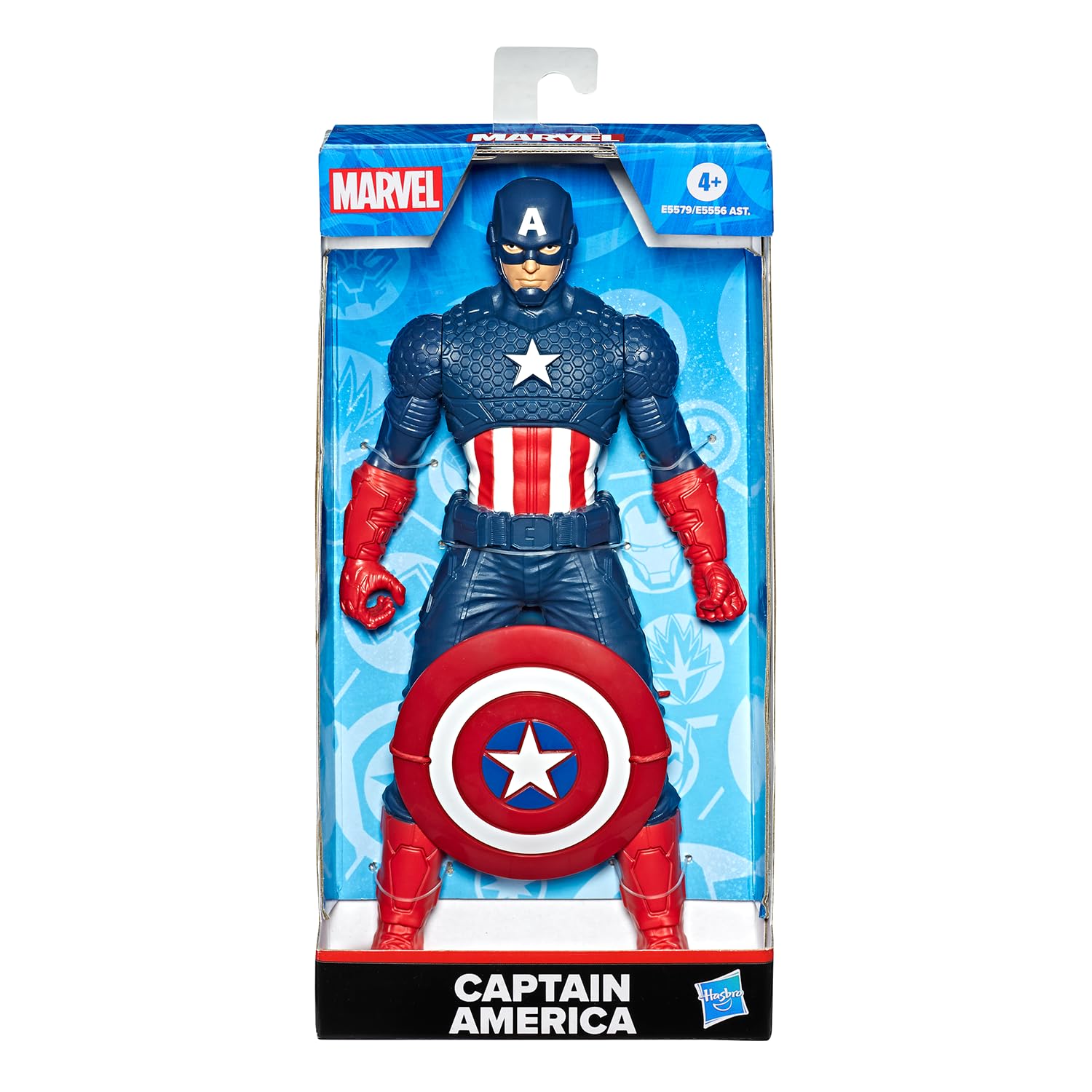 Marvel, Action Figure, Capitão América, Mighty Hero Series - Brinquedo de Herói com 24 cm, Articulado - A partir de 4 Anos