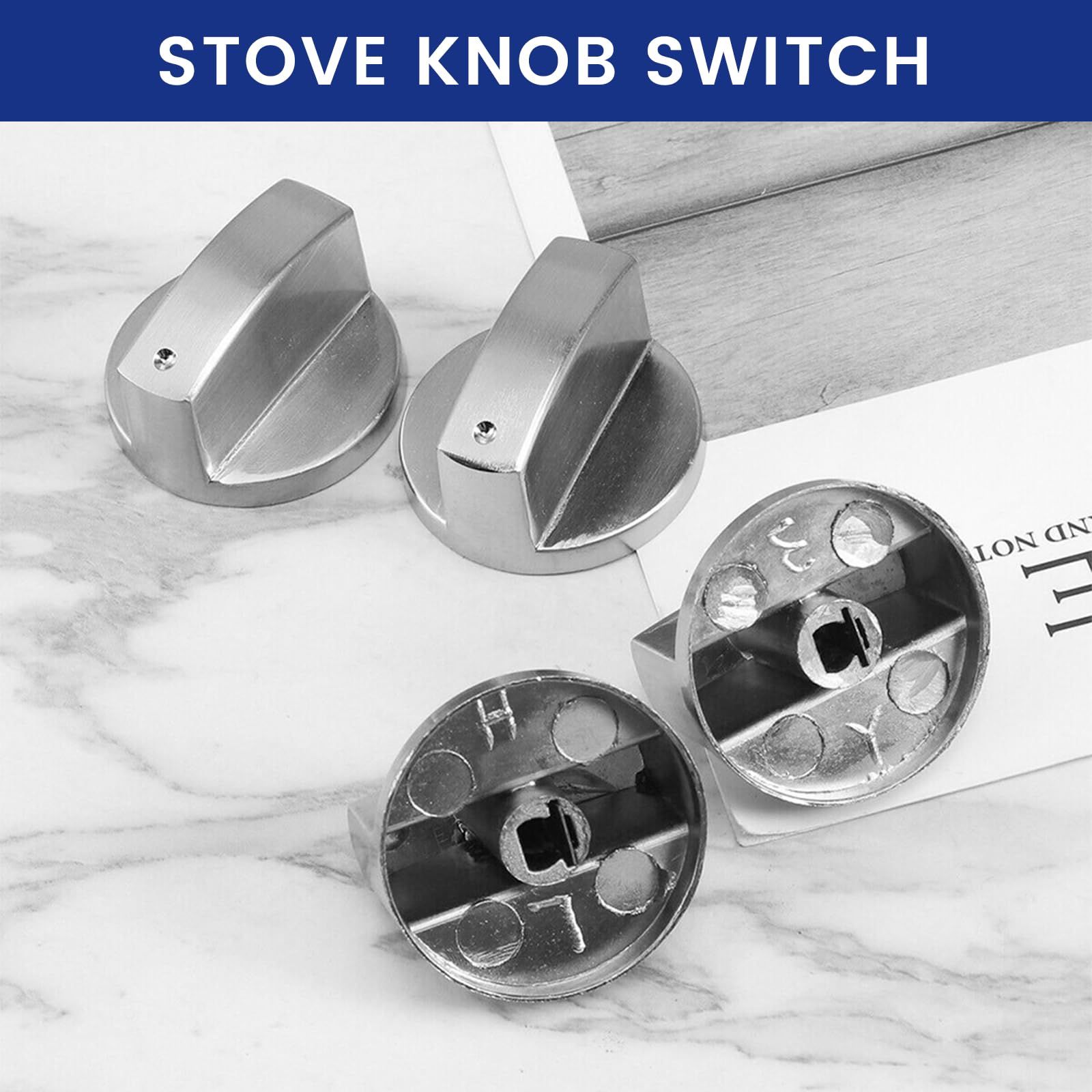 Manopole Forno A Gas 6mm - Set Di 6 Pezzi In Metallo Argento Per Piano Cottura - Foto 10