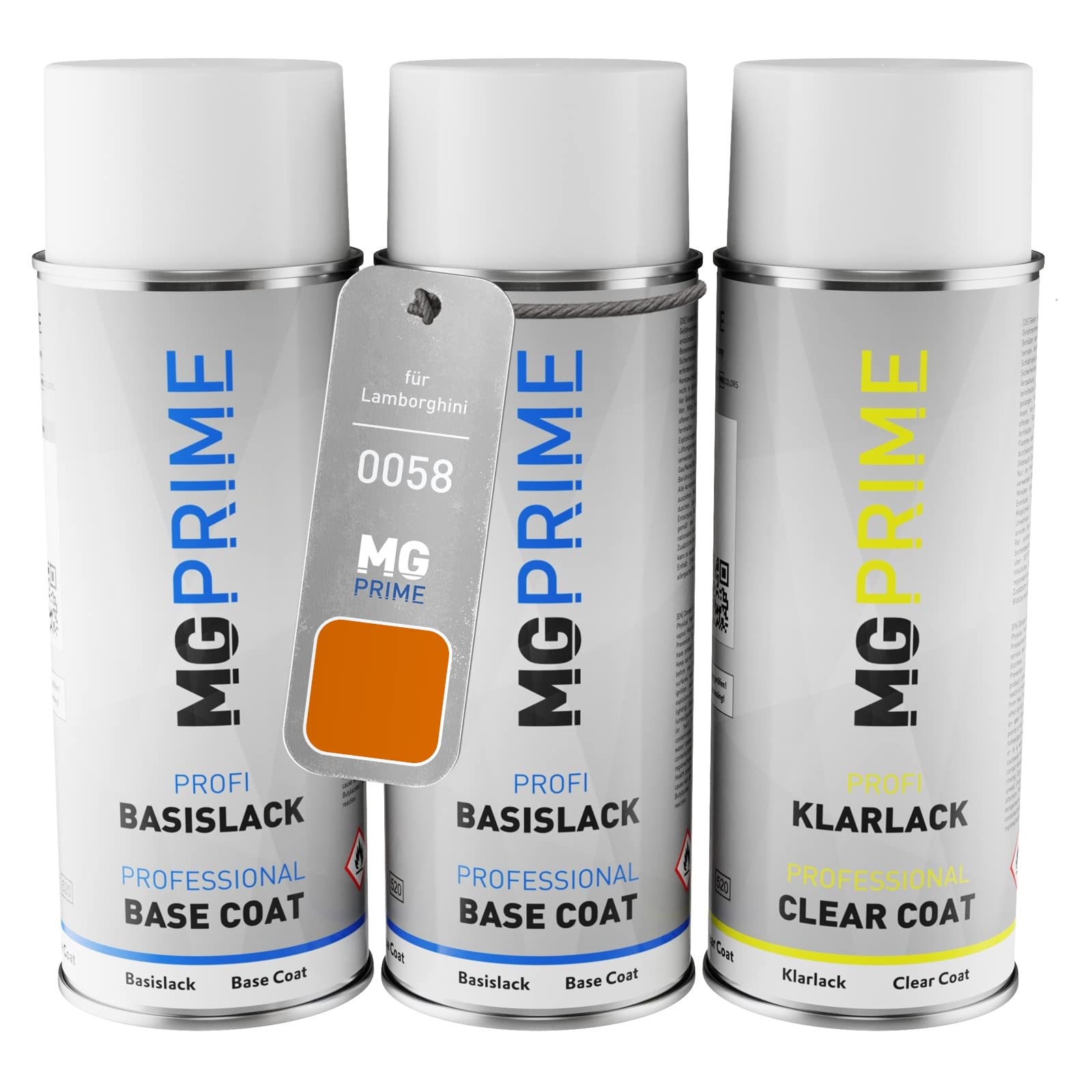 MG PRIME Car paint Spray can set for Lamborghini 0058 Arancio Atlas Mica Primer base coat clear coat spray can 400ml