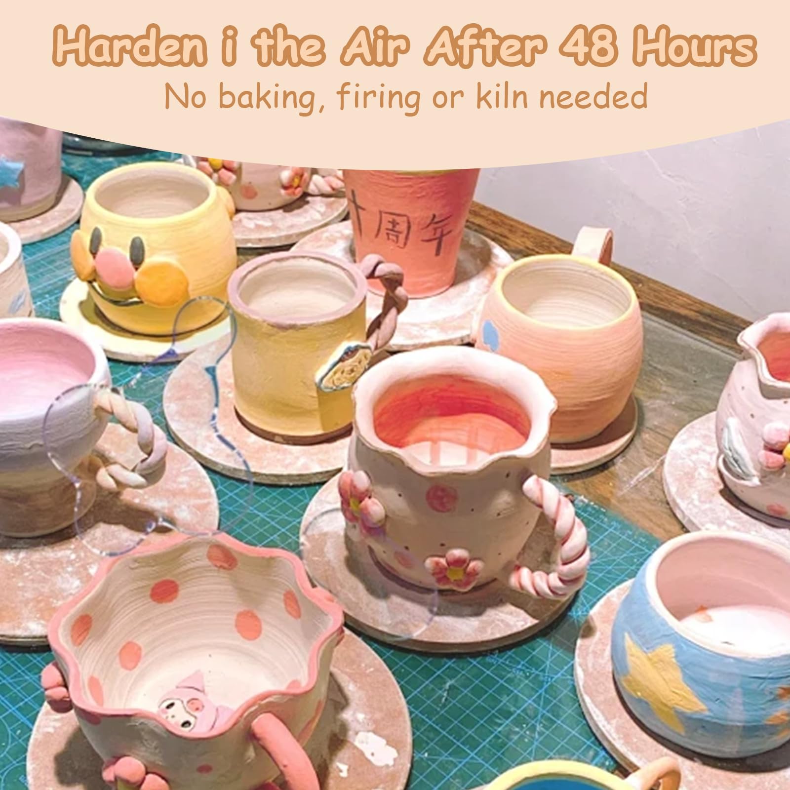 Kit Ceramica Fai Da Te Herenear - Argilla Senza Cottura, Con Attrezzi E Colori, Per Principianti