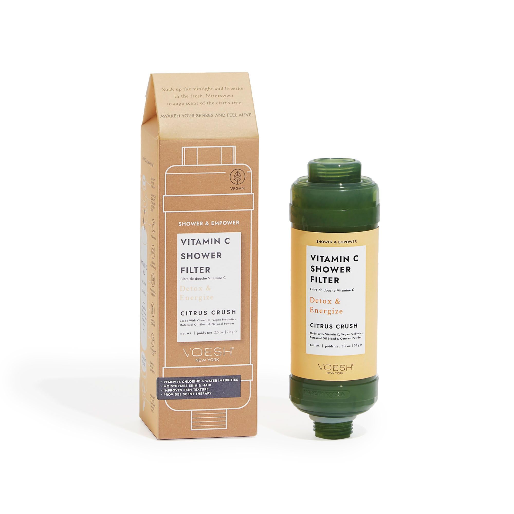 Voesh New York Vitamin C Shower Filter, Shower Aromatherapy, Water Purifier, Water Softener, Vegan Probiotics, Spa Shower Head, Water Filter, Shower Self-Care