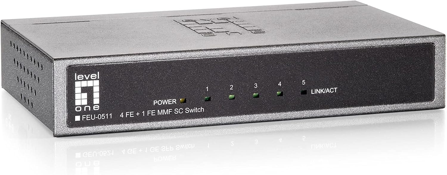Level One FEU-0511 4-Port Fast Ethernet Switch with 100BaseFX SC Port