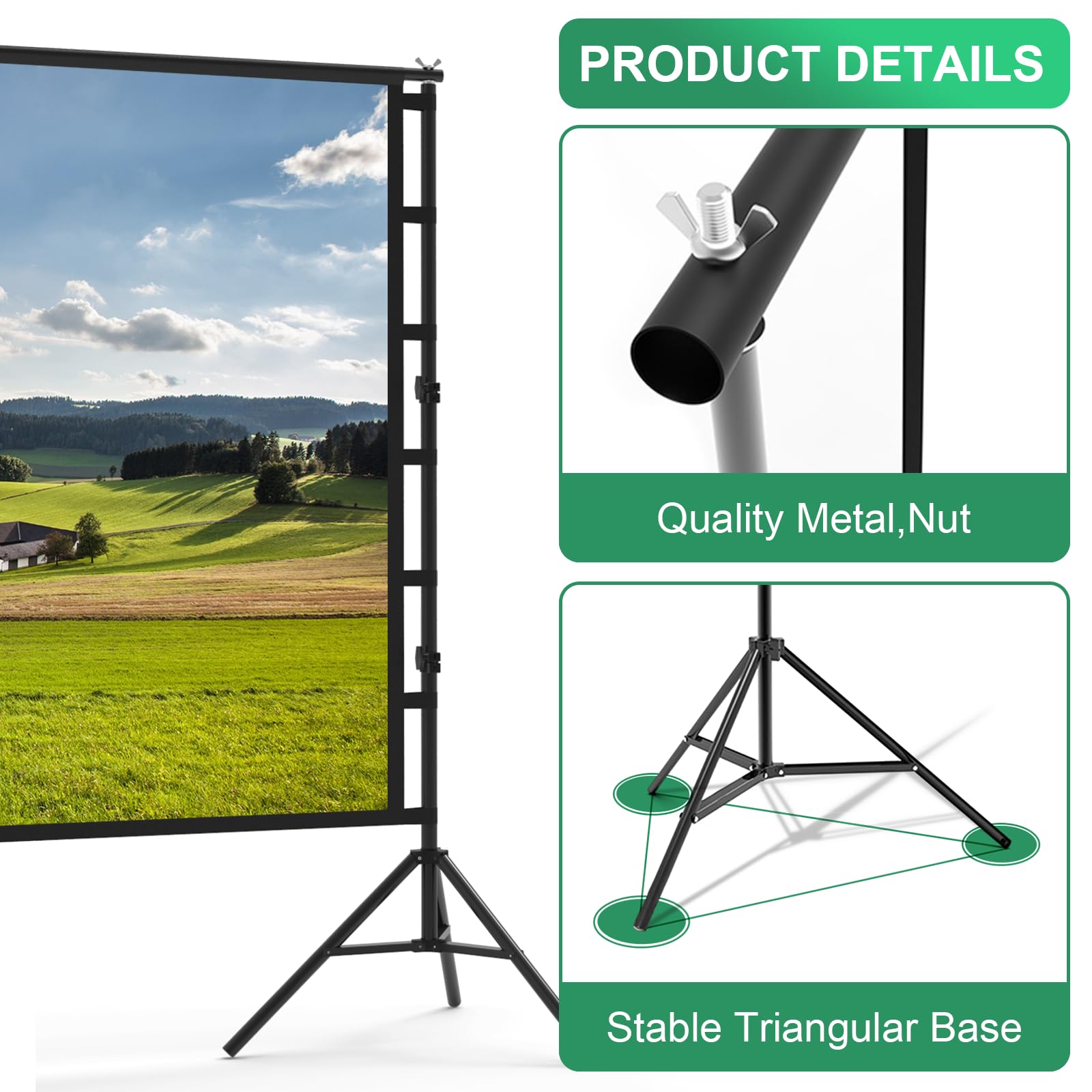 Projector Screen, 180 Inch Projector Screen And Stand