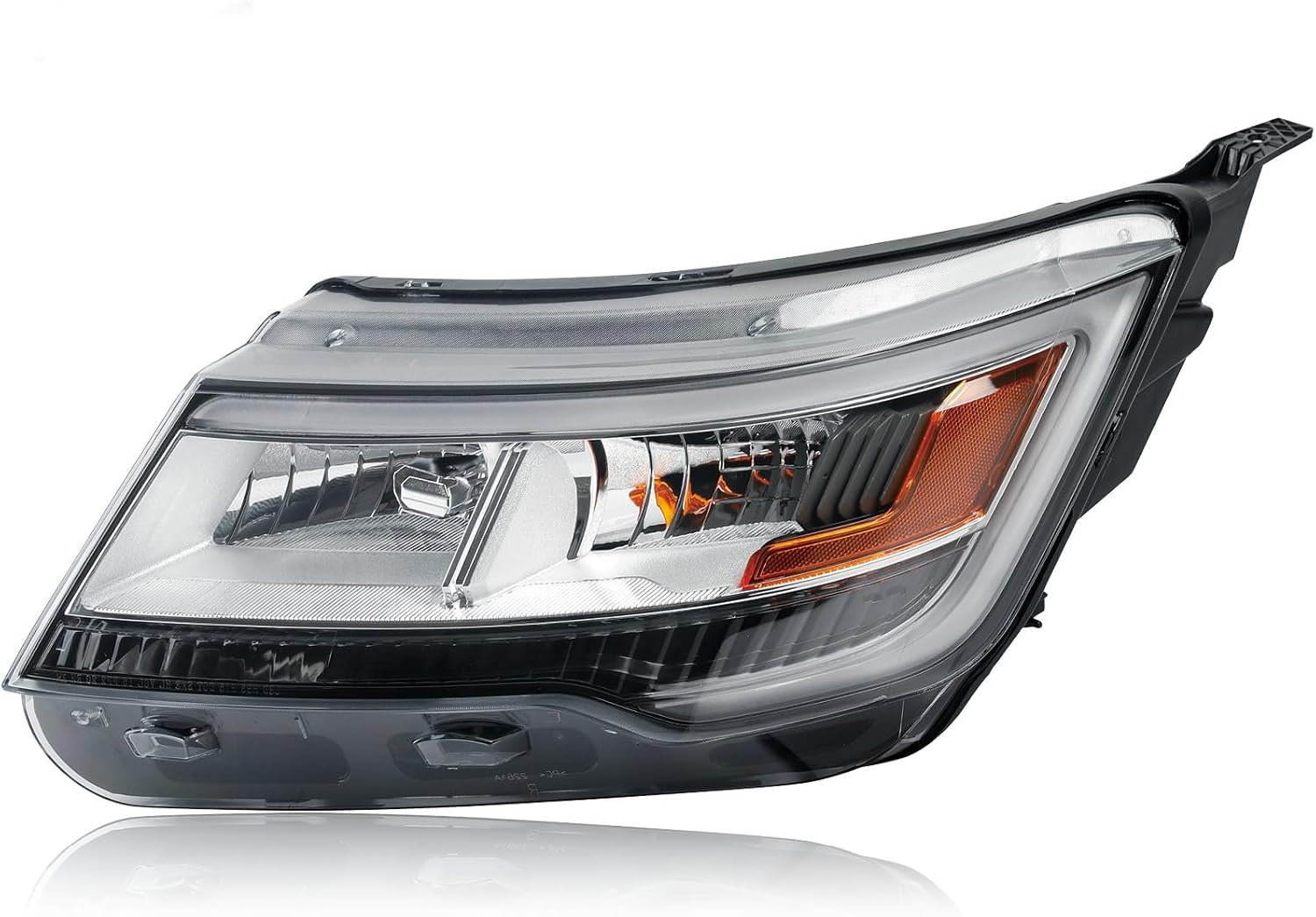 Chrome Bezel LED Headlight W/o LED control module Assembly Compatible With 2016-2019 Ford Explorer Sport/Limited/XLT/Platinum[Halogen Model] Headlamp W/LED DRL Left Driver Side FB5Z13008NFIT