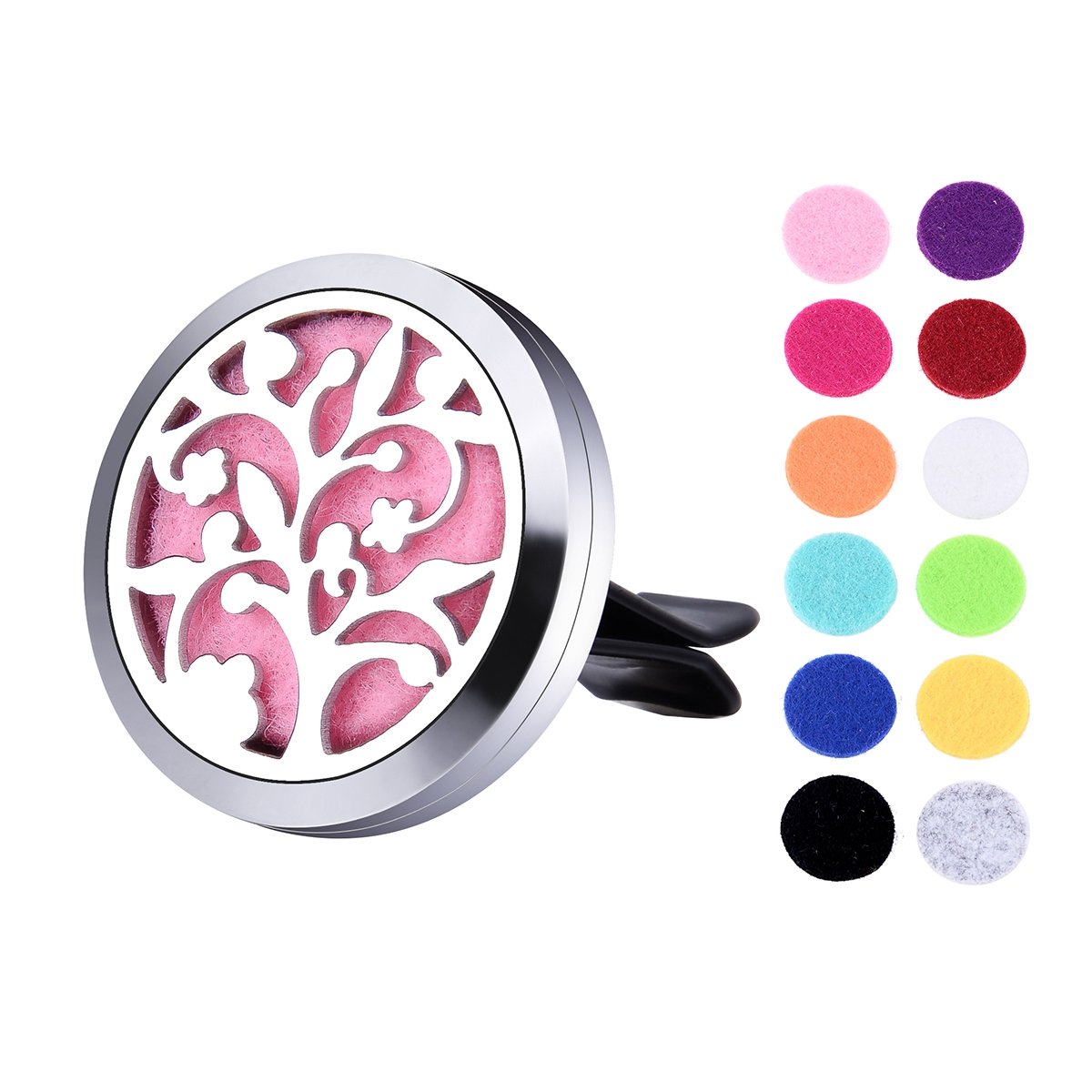VALYRIA Stainless Steel Tree of Life Car Air Freshener Aromatherapy