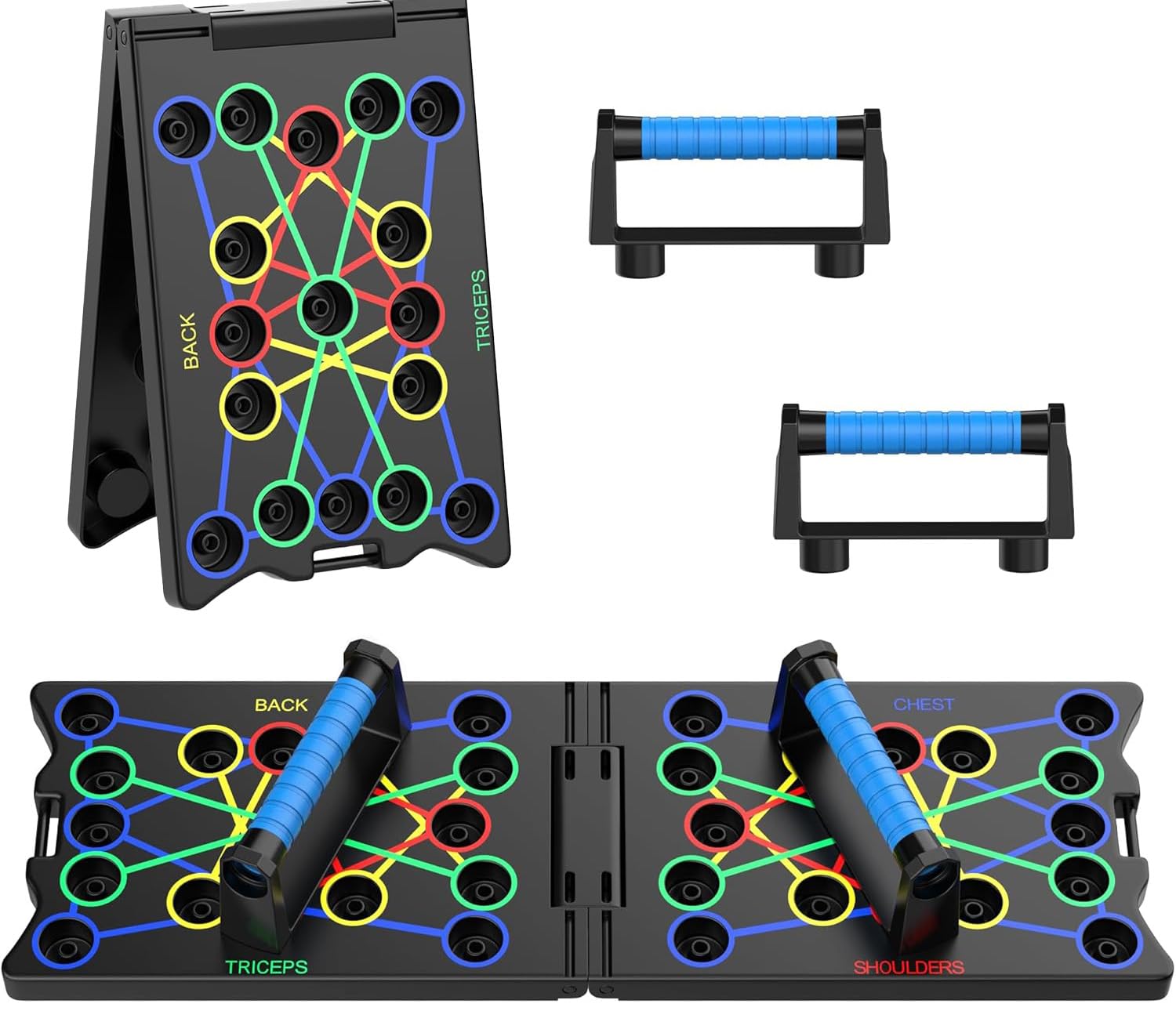 24 in 1 Push Up Board, Foldable Press Up Board Multi-function Home Workout Equipment, Burn Fat Strength Training Equipment for Effectively Exercise the Muscle of the Upper Body