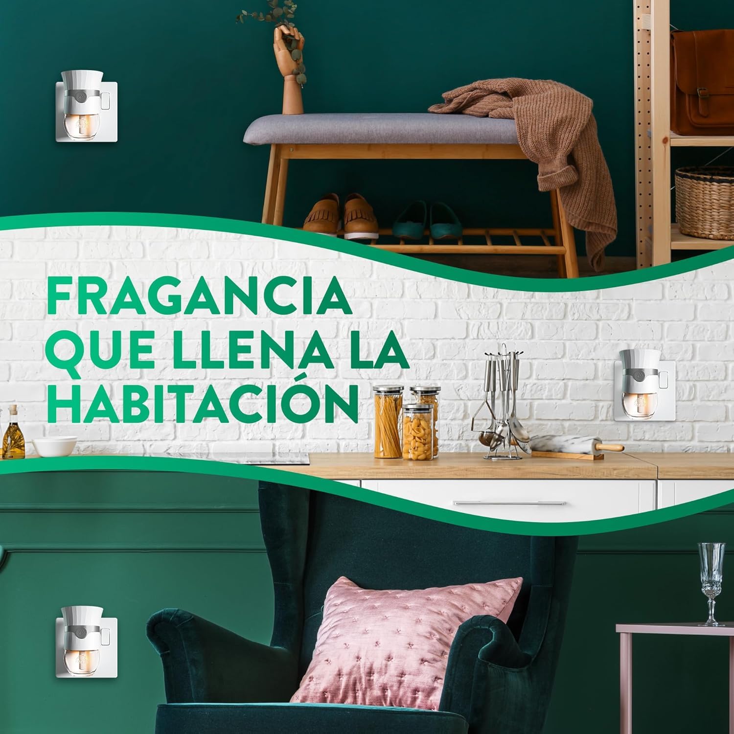 Air Wick Eléctrico Recambio de Ambientador Eléctrico Aroma Nenuco – Pack de 5 Duplos (10 Recambios x 19 ml), Esencia para Hogar, 190 ml Total