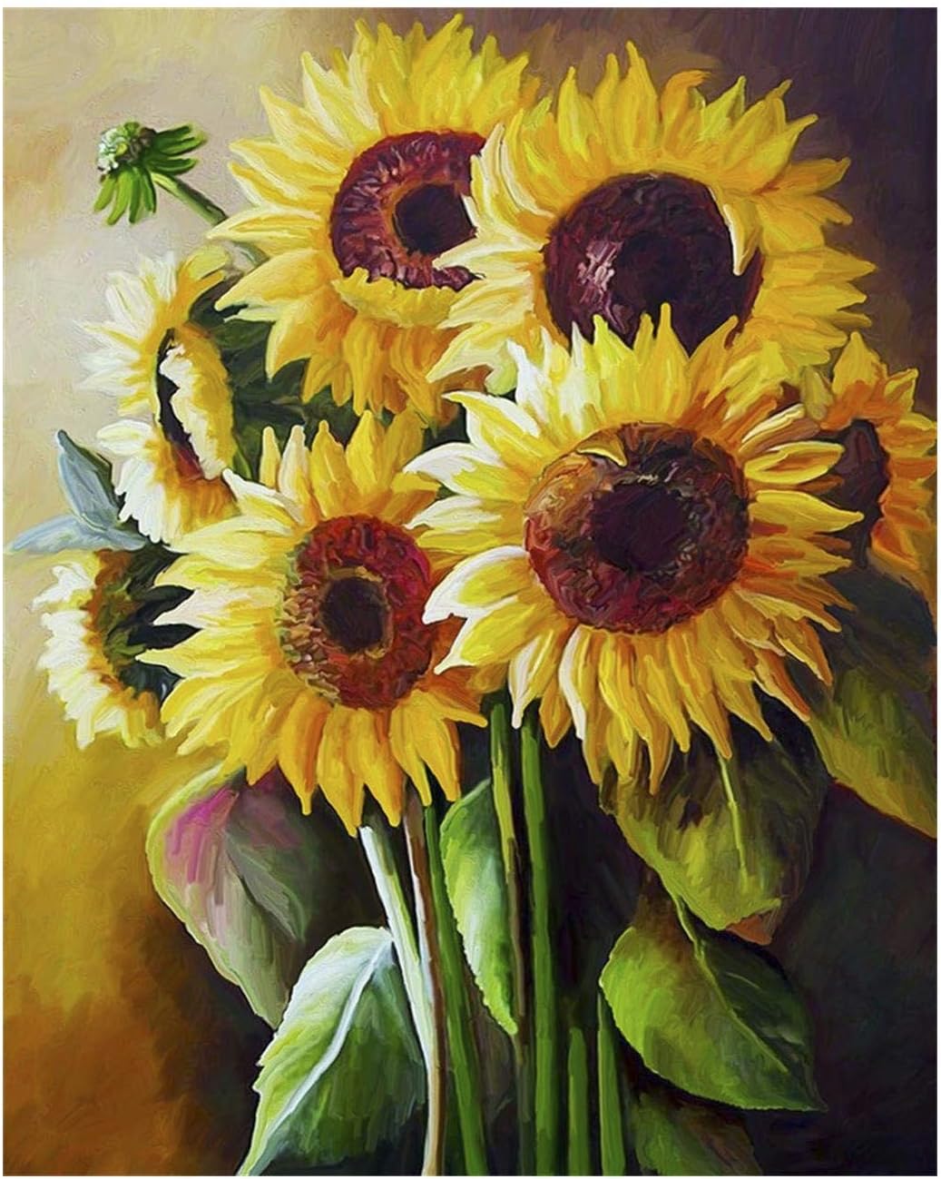 Paint By Number Acrylic Kit On Canvas For Adults Beginner Sunflower