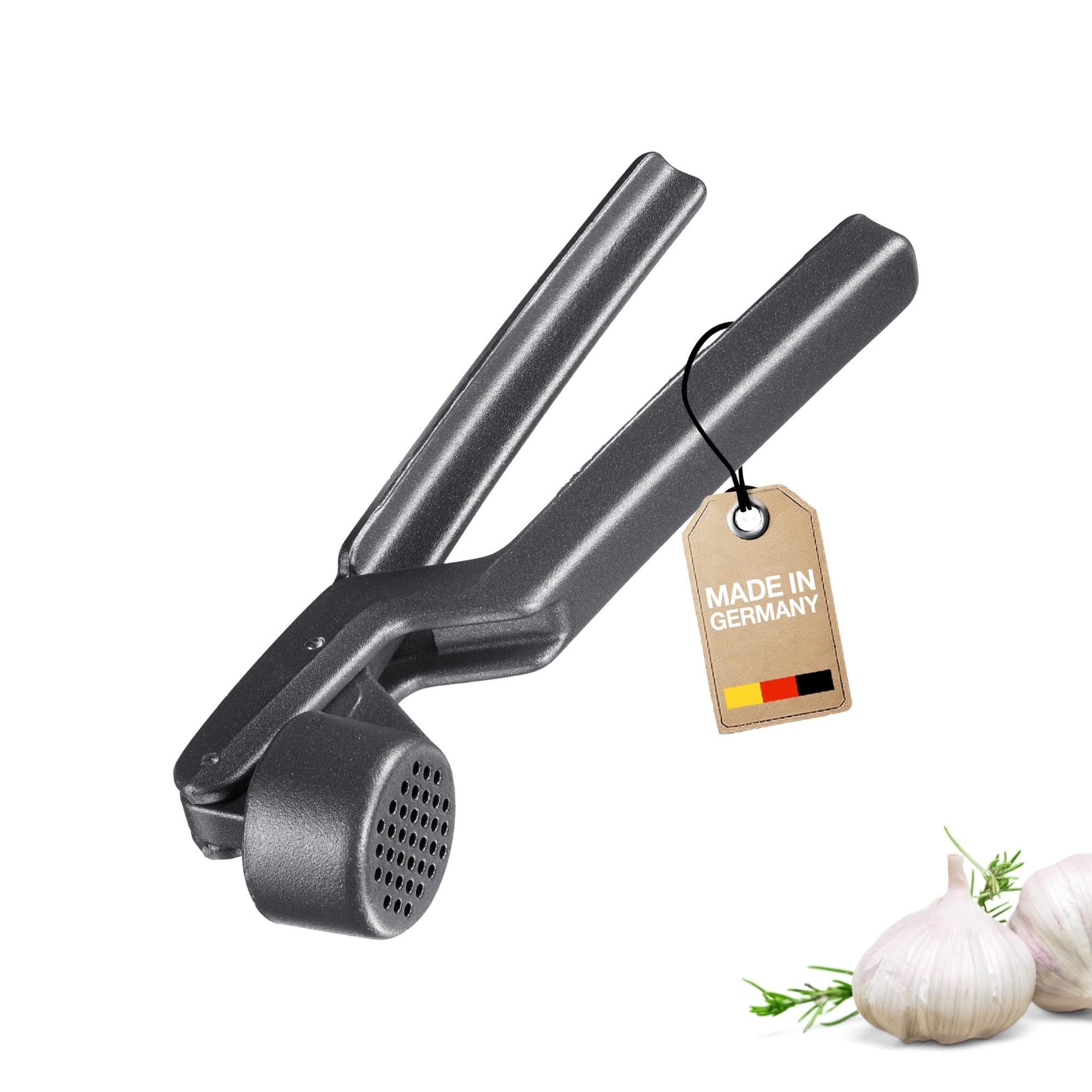 Westmark Garlic Press Novapress Black Edition – Ergonomic Premium Garlic Press & Ginger Press for Garlic & More – Anthracite