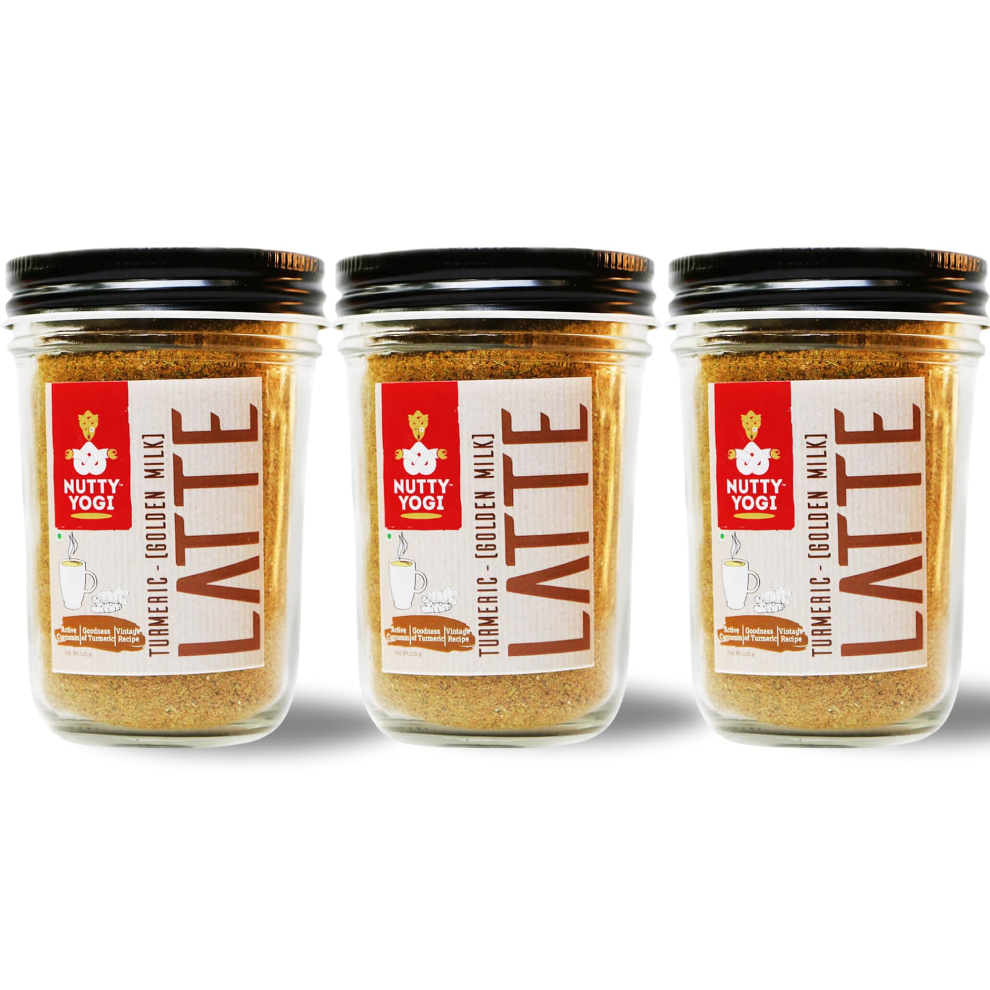 Nutty Yogi Turmeric Latte - Golden Milk | Drink Mix with Curcumin | Milk Booster- Milk Mix | Golden Milk Powder | Health Drink - 125gm Pack of 3 (B09F6BD39J) Amazon Price History, Amazon Price Tracker
