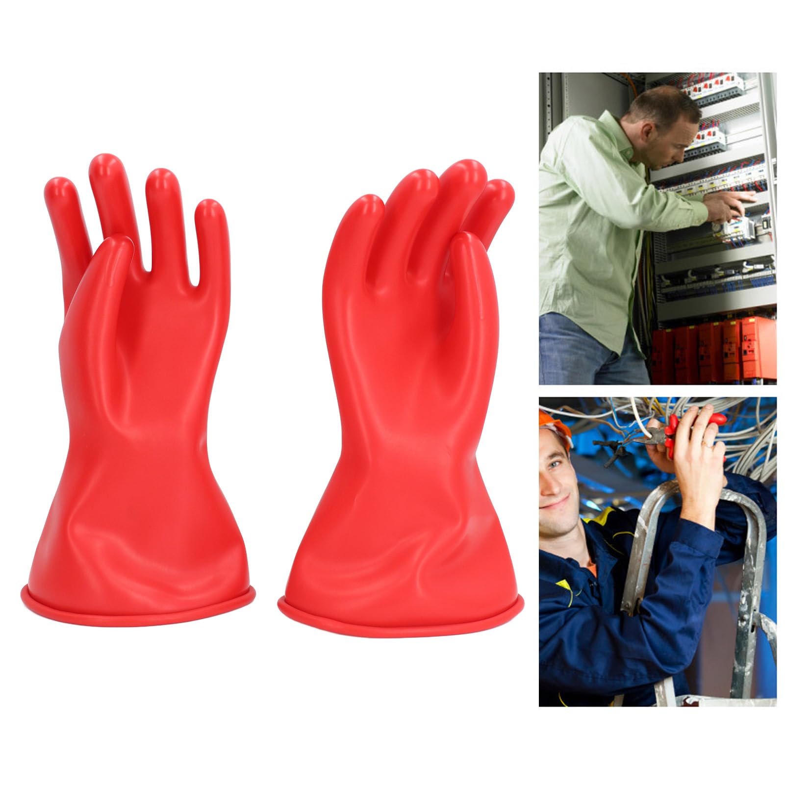SENECESLI Gants Isolants pour Travaux électriques Haute Tension 2,5 KV, Gants en Latex Isolés électriques, Gants de Protection de Travail de sécurité de 1,8 Mm D'épaisseur, Gants Isolants