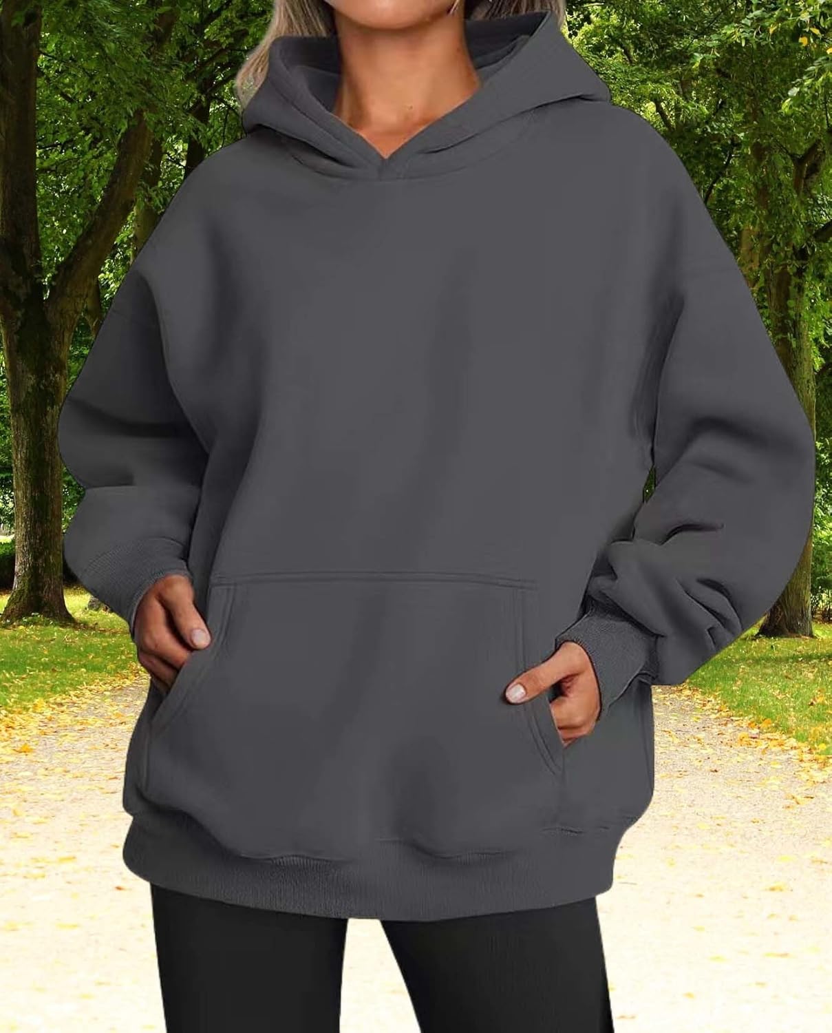 Womens Hooded Pullover Sweater Fashion Casual Loose Version With Pockets Spring And Autumn Hooded Sweater - Image 2