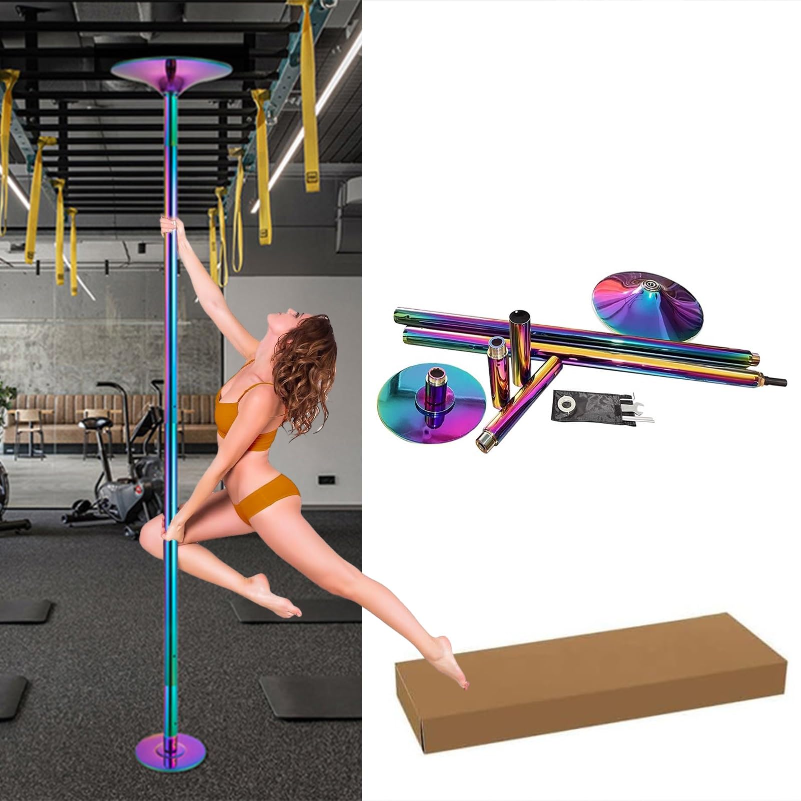 Amazon.com: Oracra Pole Dance 7.3ft-9ft Rotating Pole Dancing Pole