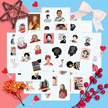 Feminist Stickers for Water Bottle and Laptop - Feminism Party Supplies & Decorations, Female Empowerment & Equality Stickers, Girl Power Waterproof Vinyl Decals, Gifts for Women & Men