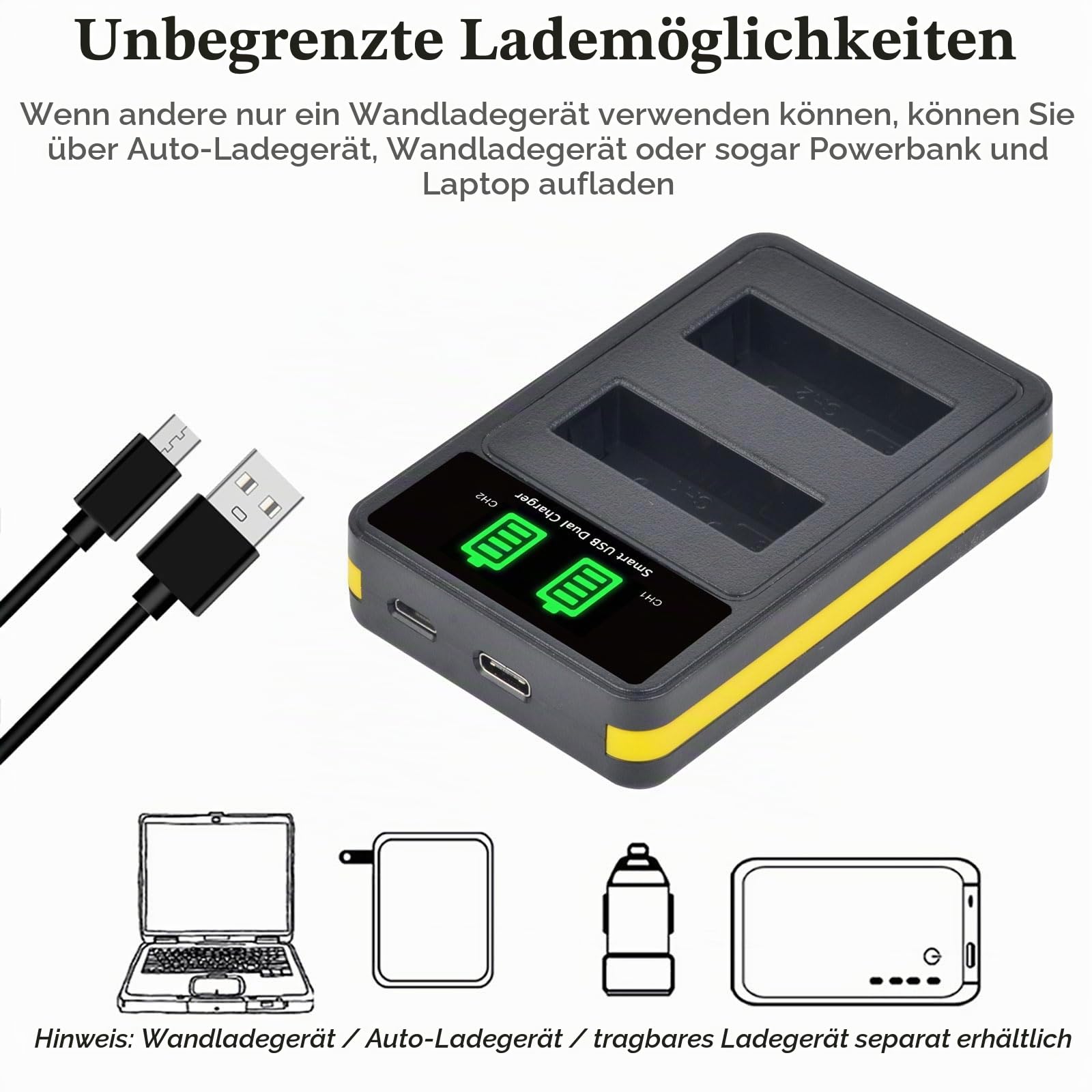 DuraPro 2Pc EN-EL14 EL14A Akku Battery + LED Dual Charger für Nikon P7800 7700 7100 7000 D5600 D5500 D5300 D5200 D5100 3000 Series D34000 D33 00 D3200 D3100 DLSR