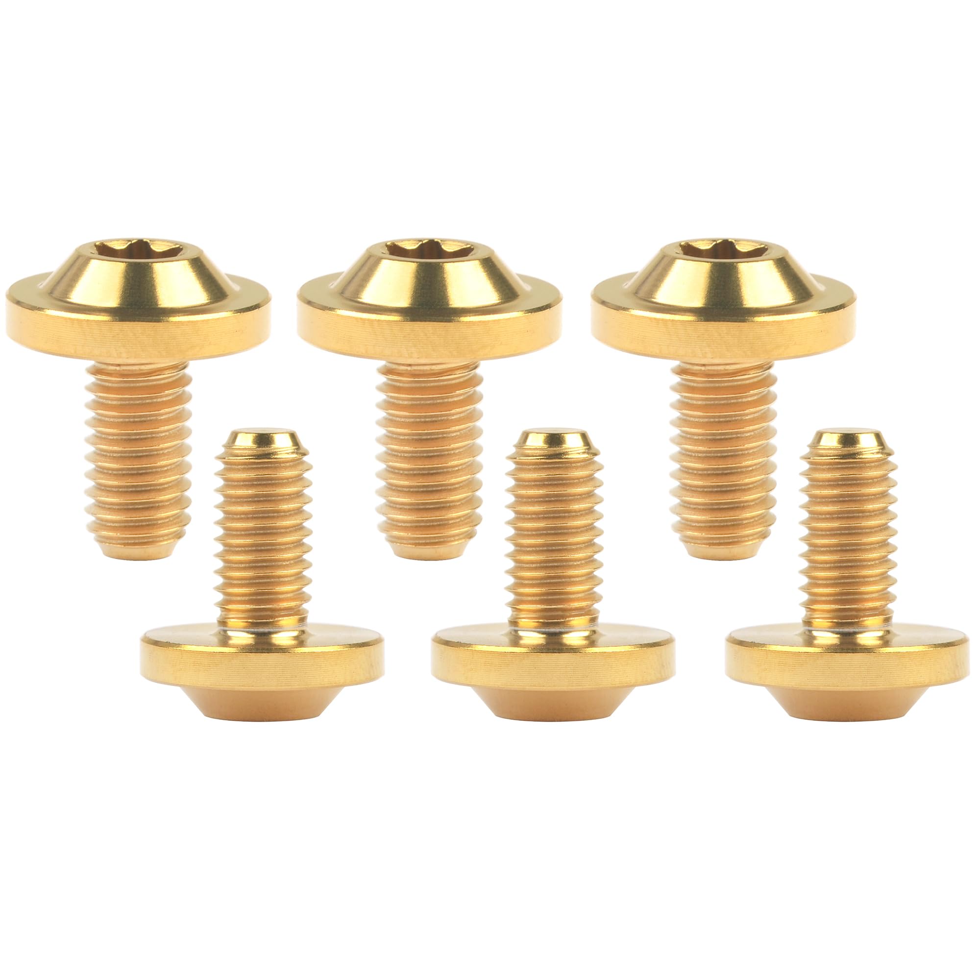 DWAMMEBRS Bolt T25 Torx Screws M5x10 12 15 20 25 30 35mm Corrosion Bolts for Cycling Motorcycle Automotive(Gold,M5x12mm)