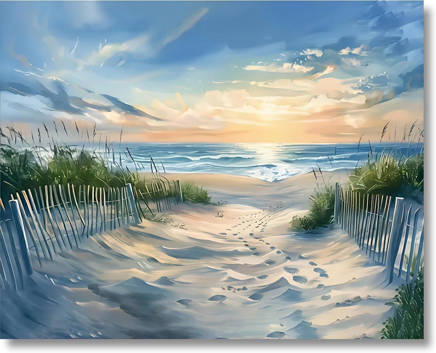 Gutluz Malen nach Zahlen Erwachsene Landschaft Meer - Paint By Numbers Adults Landscape - Malen-Nach-Zahlen Erwachsene Leinwand Pinsel - Bastelset Erwachsene 50x40cm