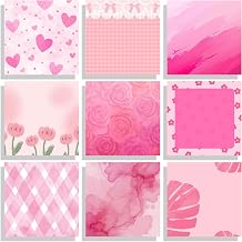 9 Pads Pink Sticky Notes Set, Cute Self-Stick Notepads, Super Adhesive Memo Pads Note Card, Office Decor Gifts, Desk Accessories for Students, School Supplies for Girls, 3x3in